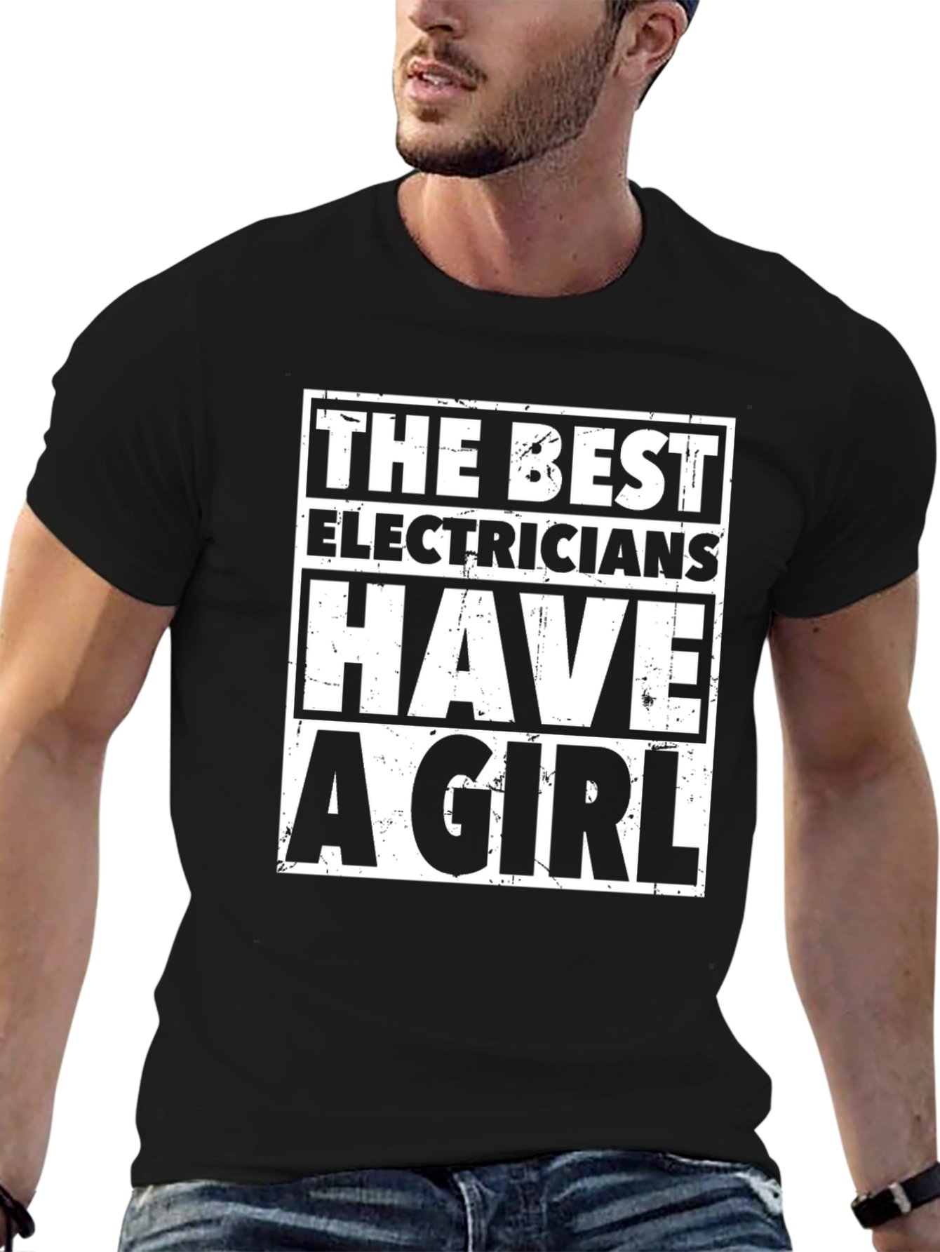 Electricians Girl Black T-Shirt
