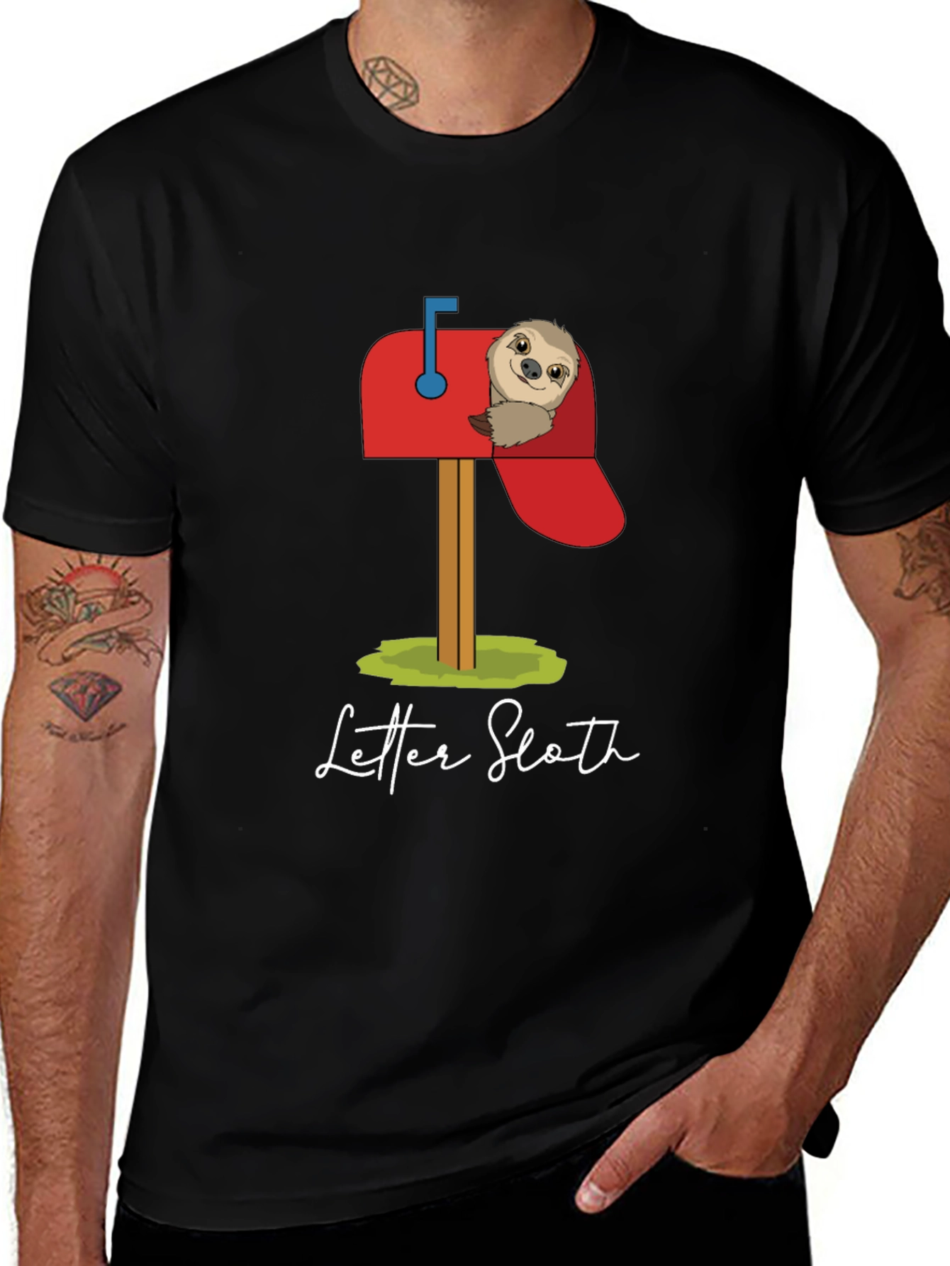 Letter Sloth Graphic T-Shirt - Cute & Comfy