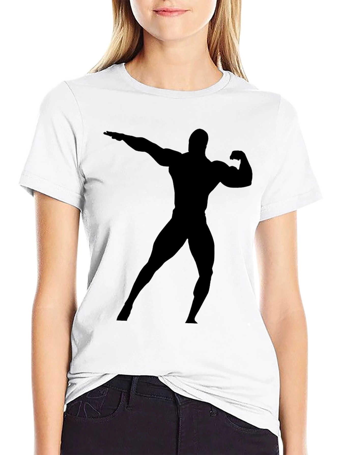 Mens Black Bodybuilder Graphic T-Shirt