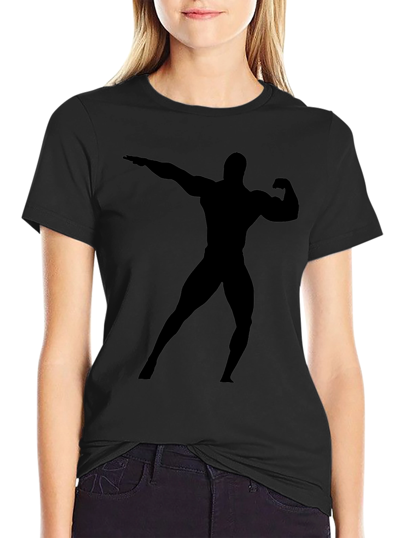 Mens Black Bodybuilder Graphic T-Shirt
