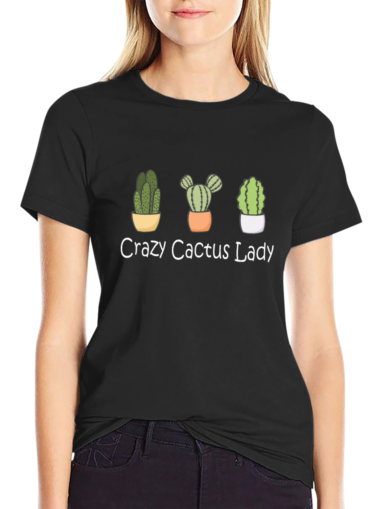 Crazy Cactus Lady Graphic T-Shirt