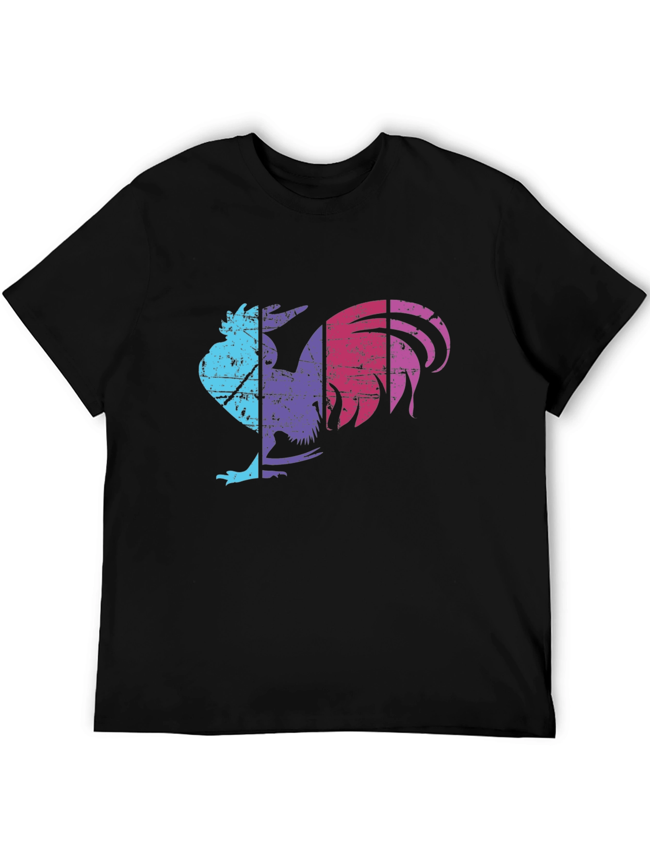 Retro Rooster Graphic Tee - Mens Black T-Shirt