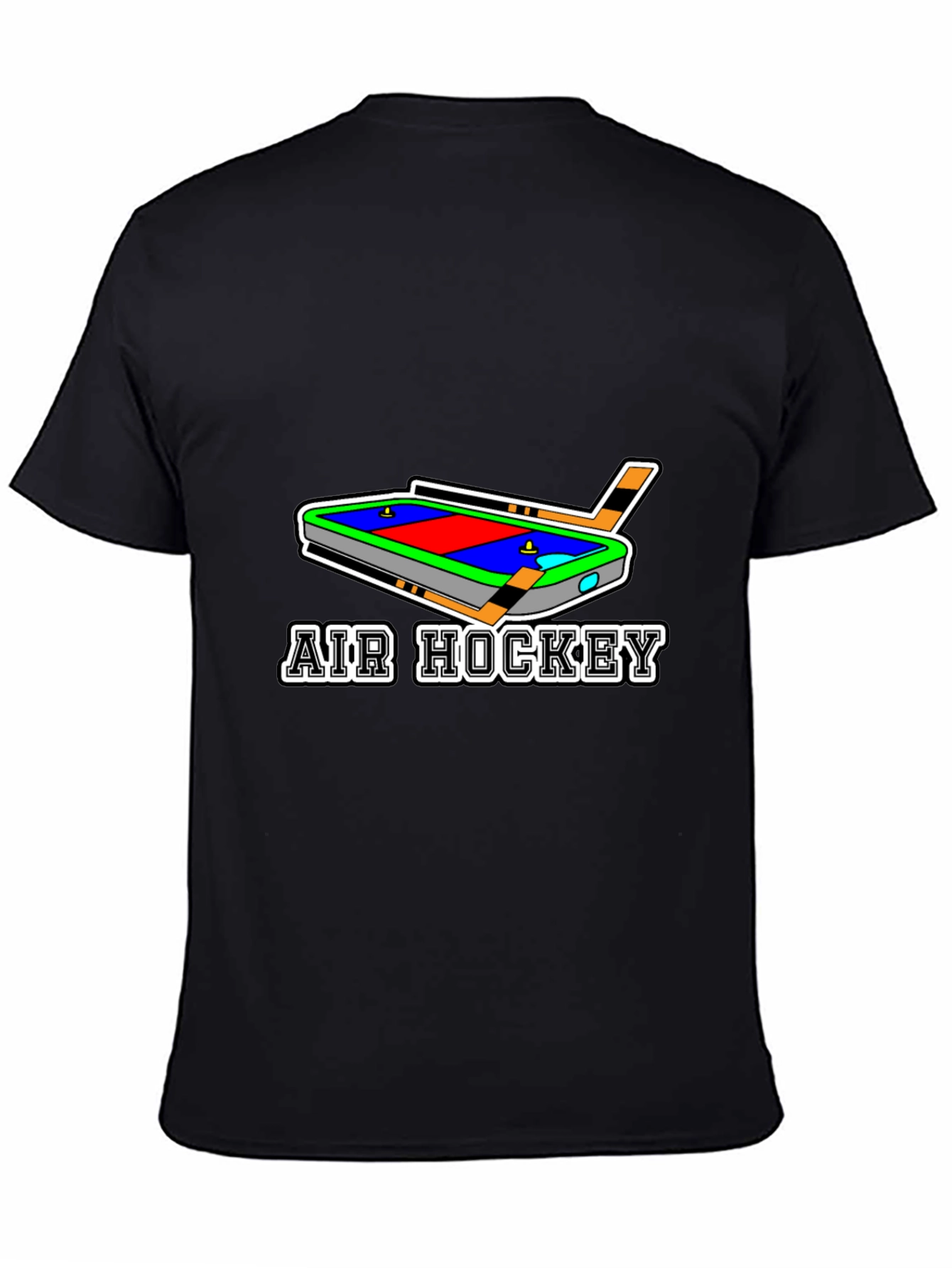 Air Hockey T-Shirt - Black Cotton Blend Graphic Tee