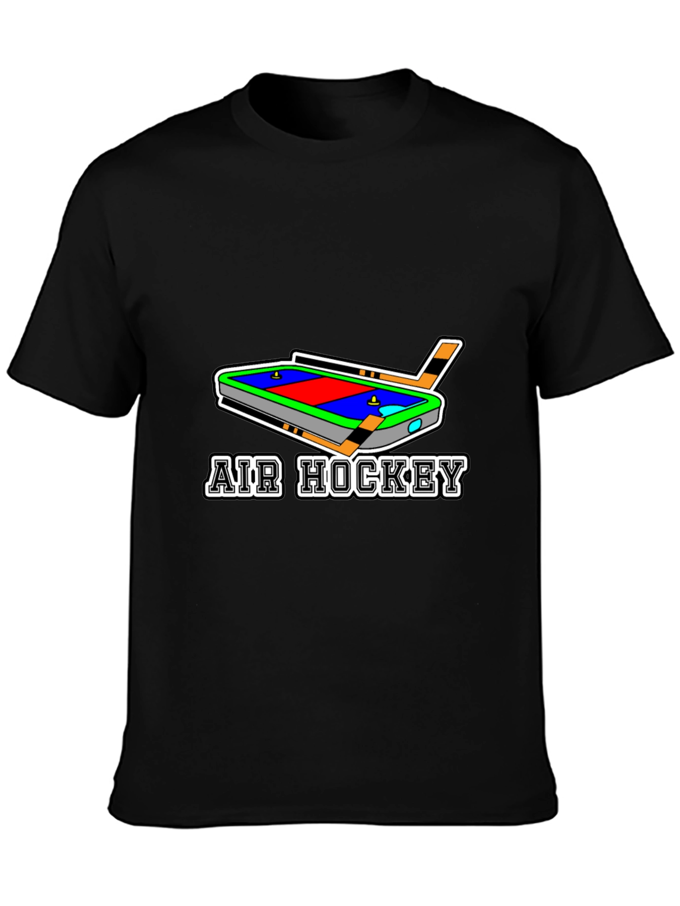 Air Hockey T-Shirt - Black Cotton Blend Graphic Tee