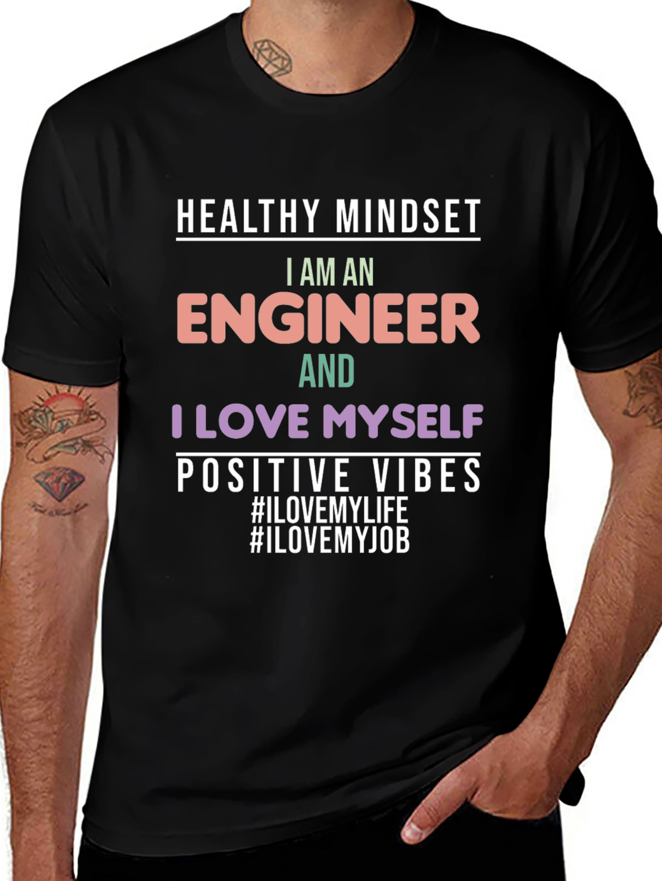 Engineer T-Shirt: Healthy Mindset Positive Vibes Graphic Tee