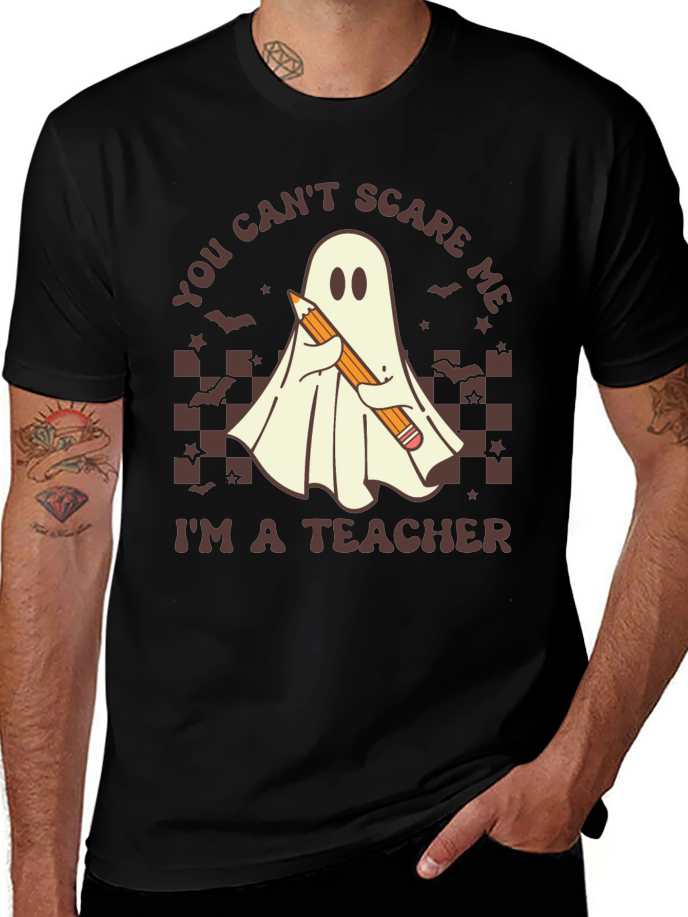 Teacher Ghost T-Shirt - You Cant Scare Me!