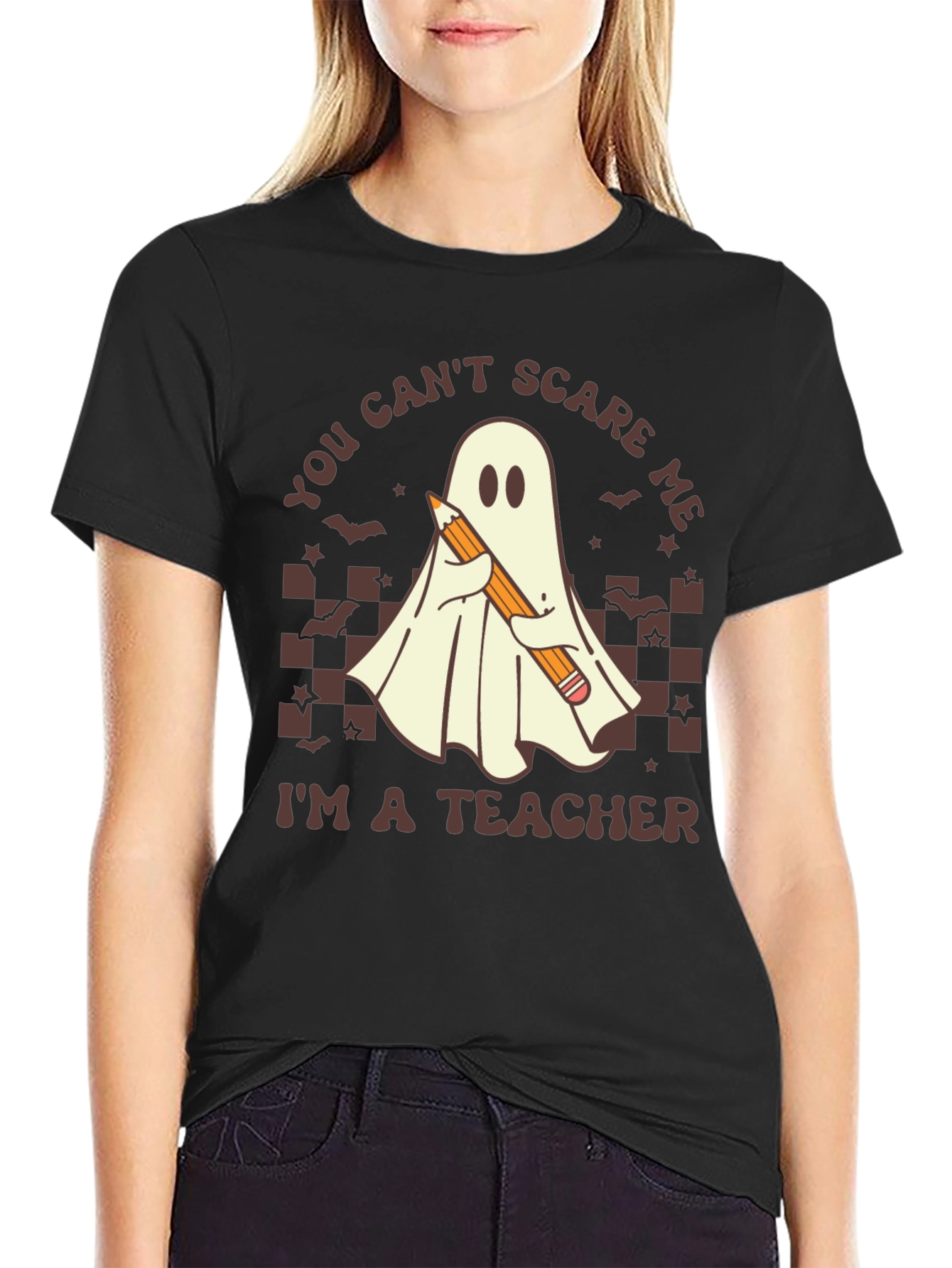 Teacher Ghost T-Shirt - You Cant Scare Me!