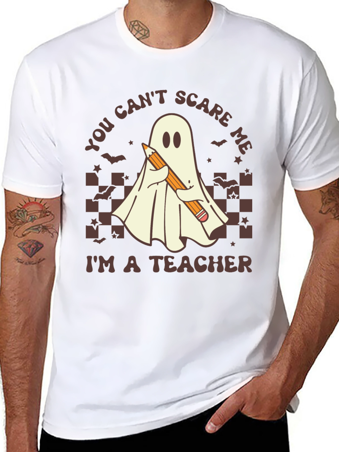 Teacher Ghost T-Shirt - You Cant Scare Me!