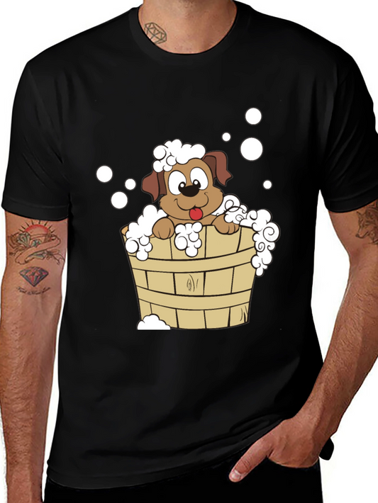 Dog in Tub T-Shirt - Cute Cartoon Puppy