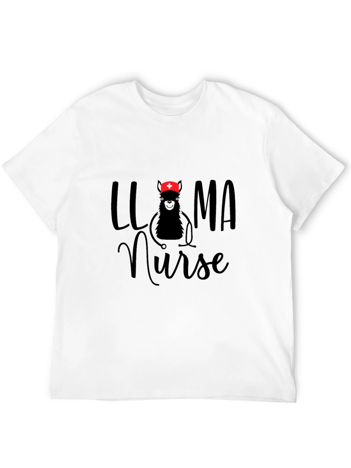 Llama Nurse Graphic T-Shirt - Unisex Black Tee