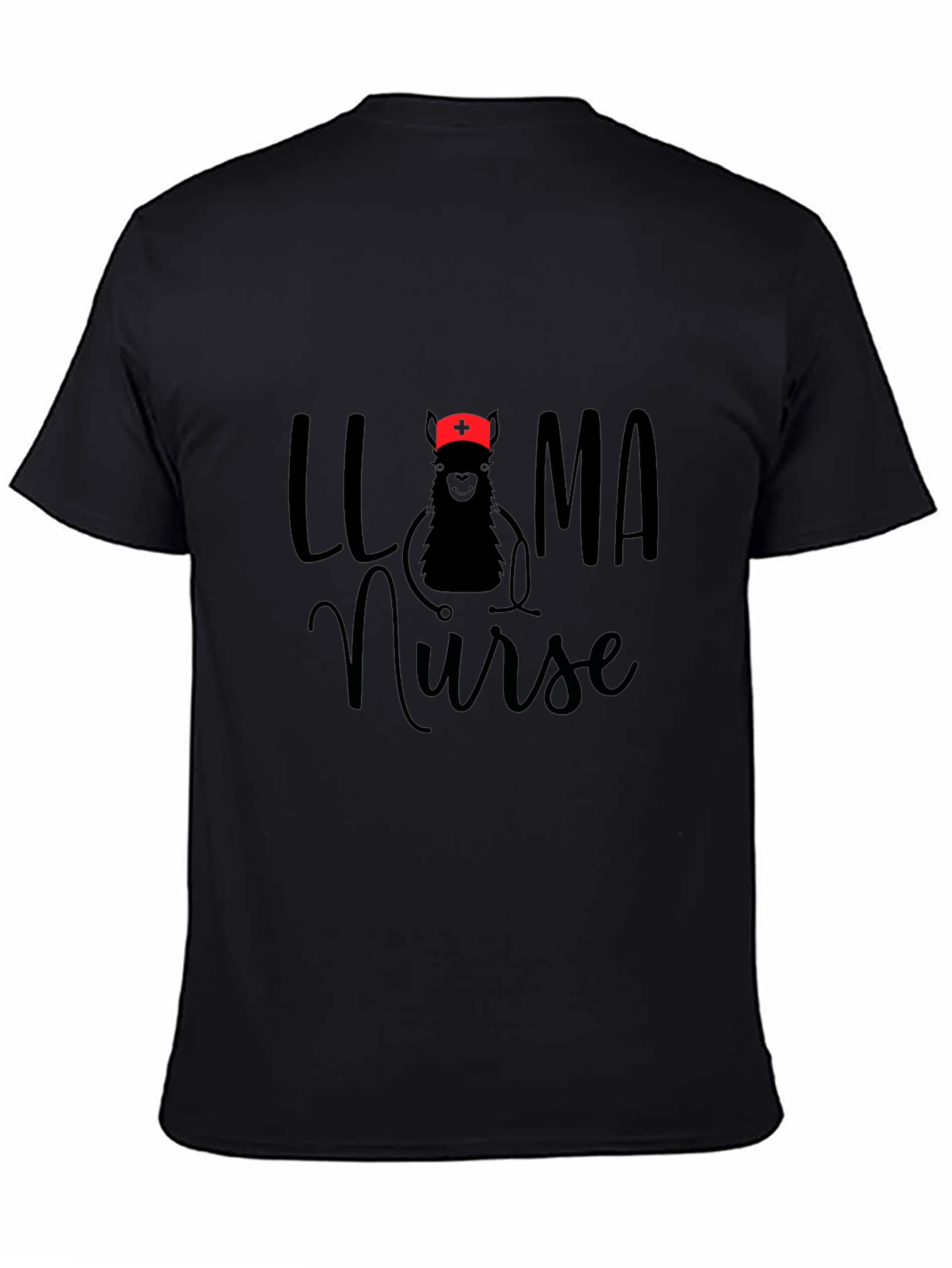 Llama Nurse Graphic T-Shirt - Unisex Black Tee