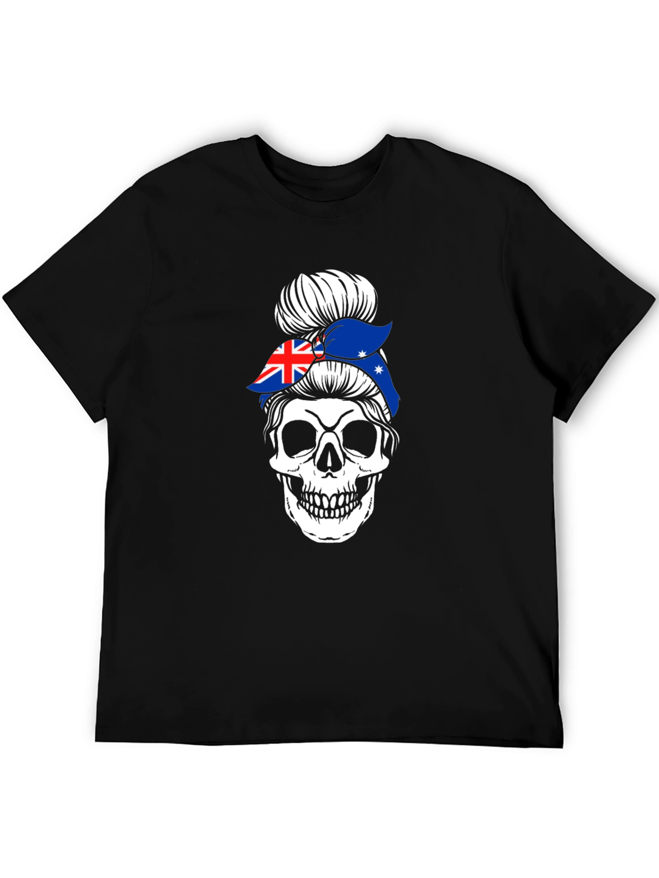 Aussie Skull Messy Bun T-Shirt
