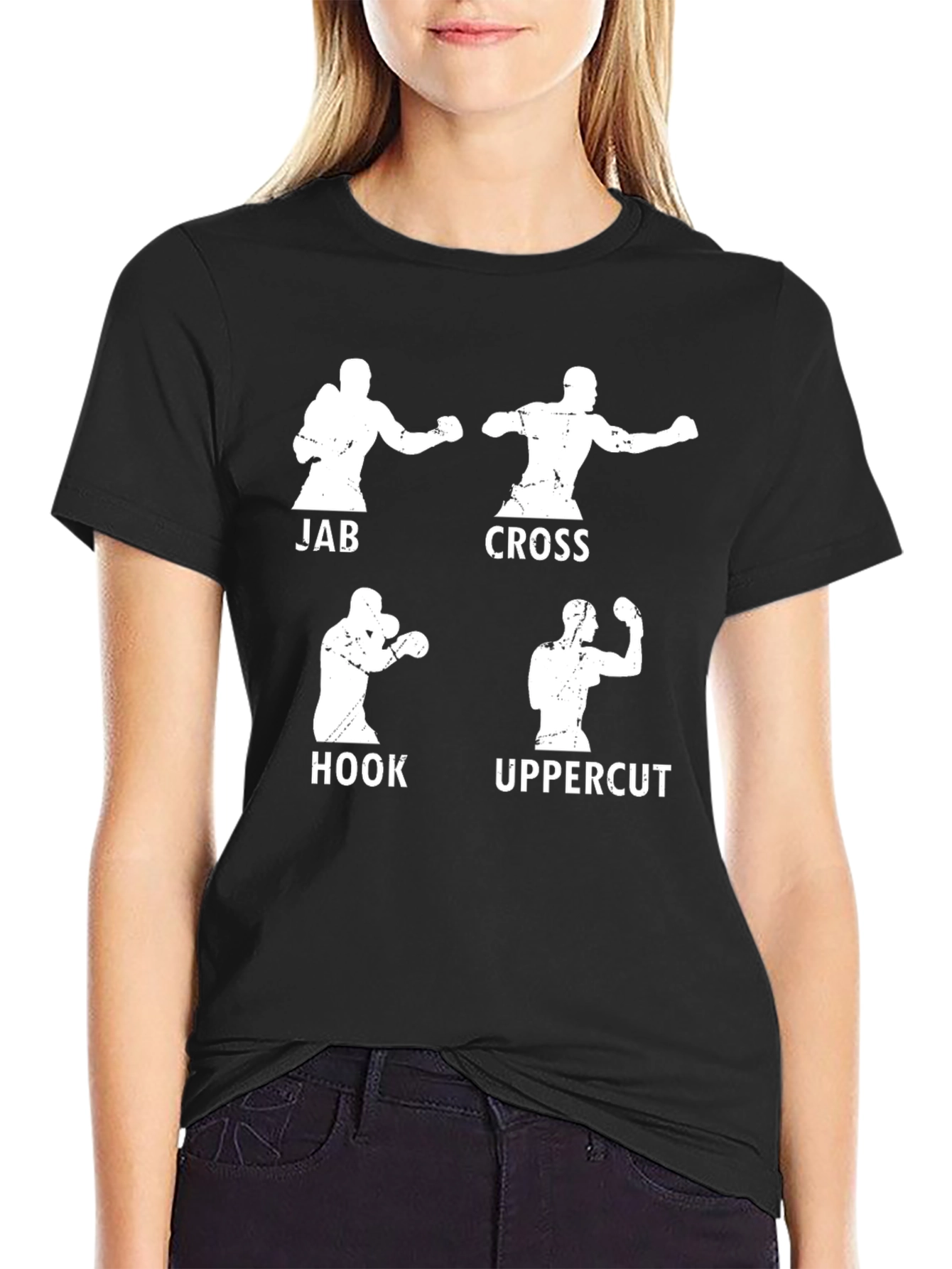 Boxing Stance Graphic T-Shirt - Jab Cross Hook Uppercut