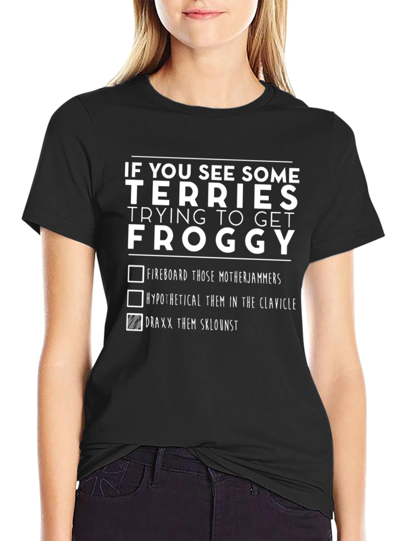 Funny Graphic Tee: Terries Froggy Checklist