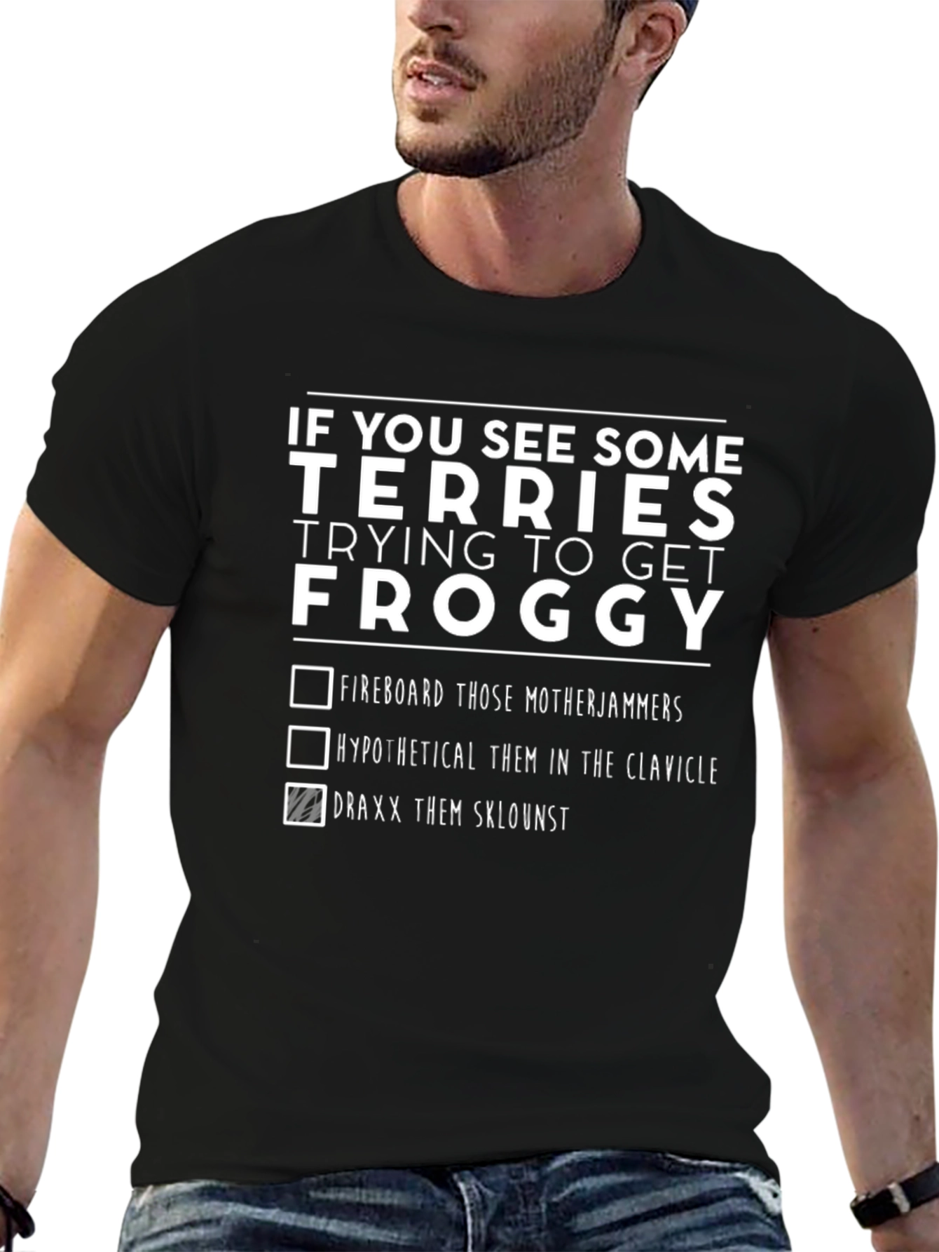 Funny Graphic Tee: Terries Froggy Checklist