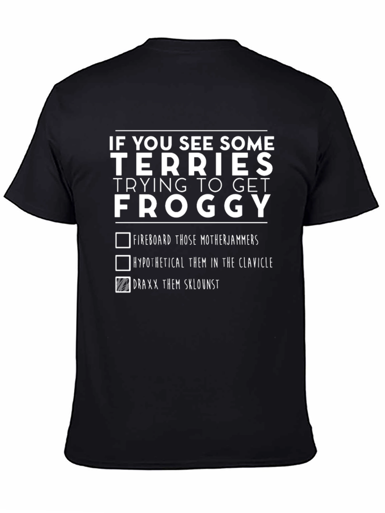 Funny Graphic Tee: Terries Froggy Checklist