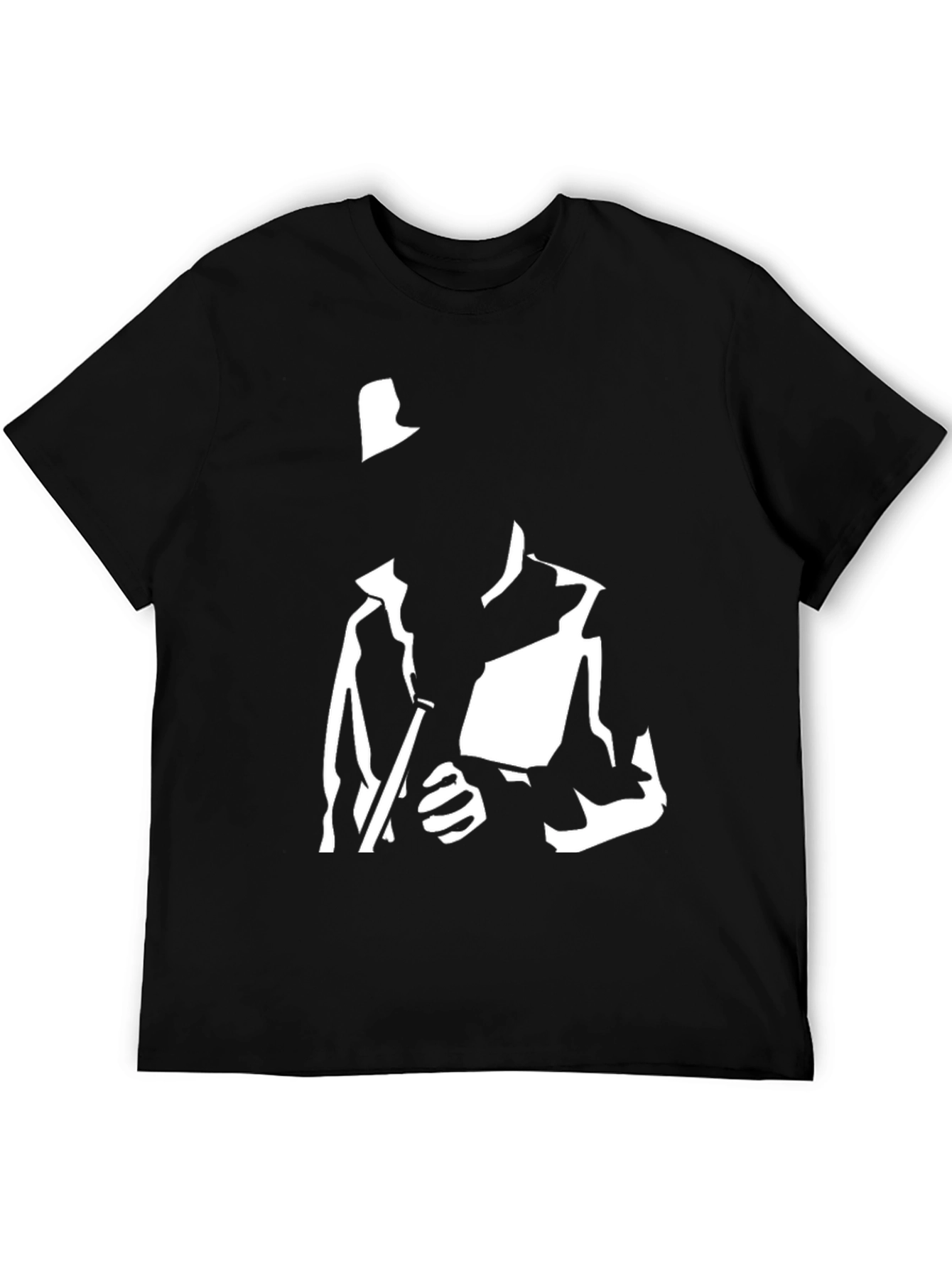 Black T-Shirt with Silhouette Graphic