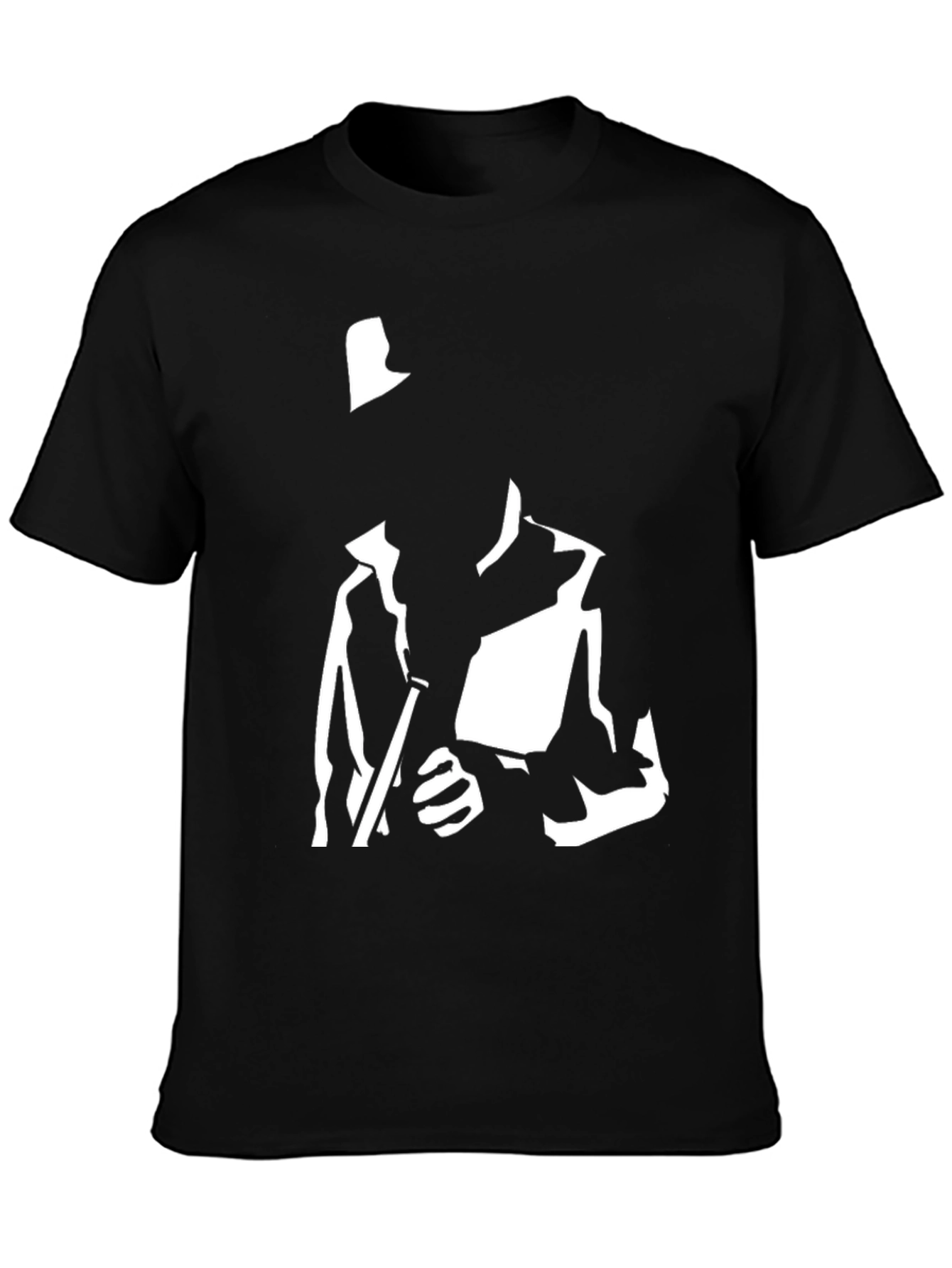 Black T-Shirt with Silhouette Graphic