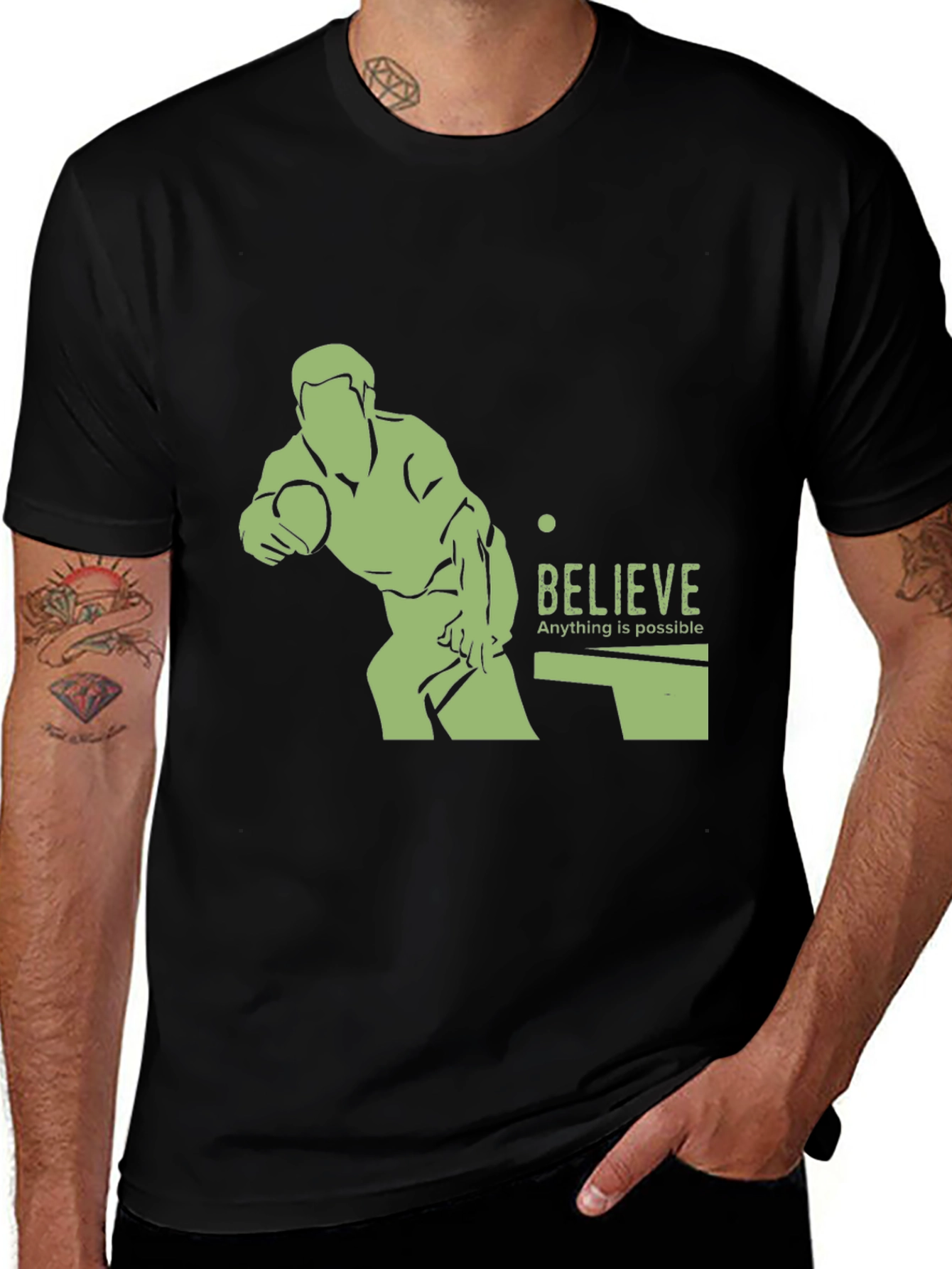 Believe Table Tennis Graphic Tee
