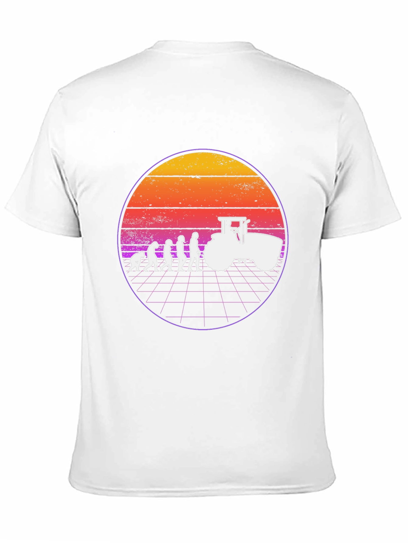 Evolution of Farming T-Shirt Retro Sunset Tractor