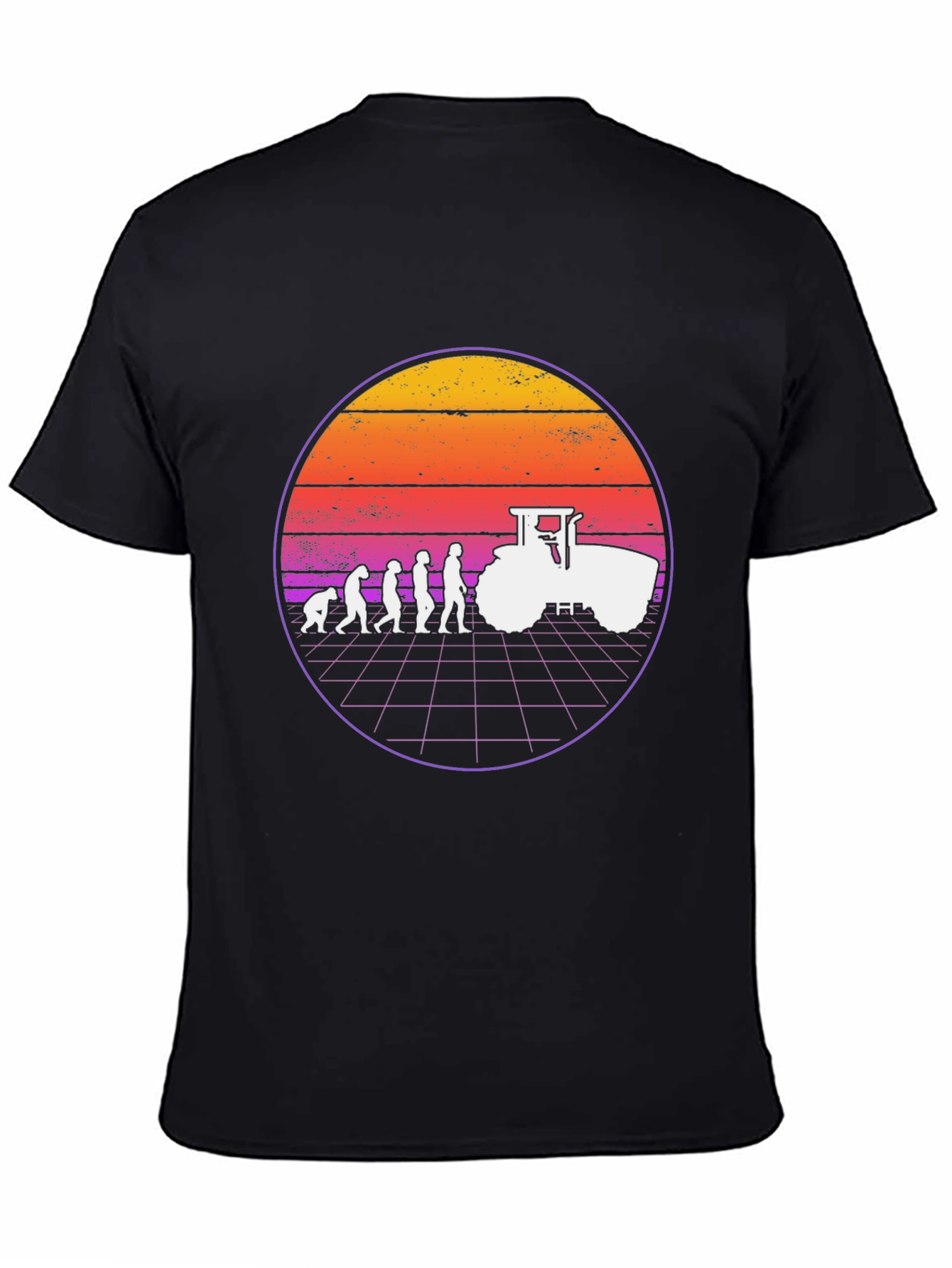 Evolution of Farming T-Shirt Retro Sunset Tractor