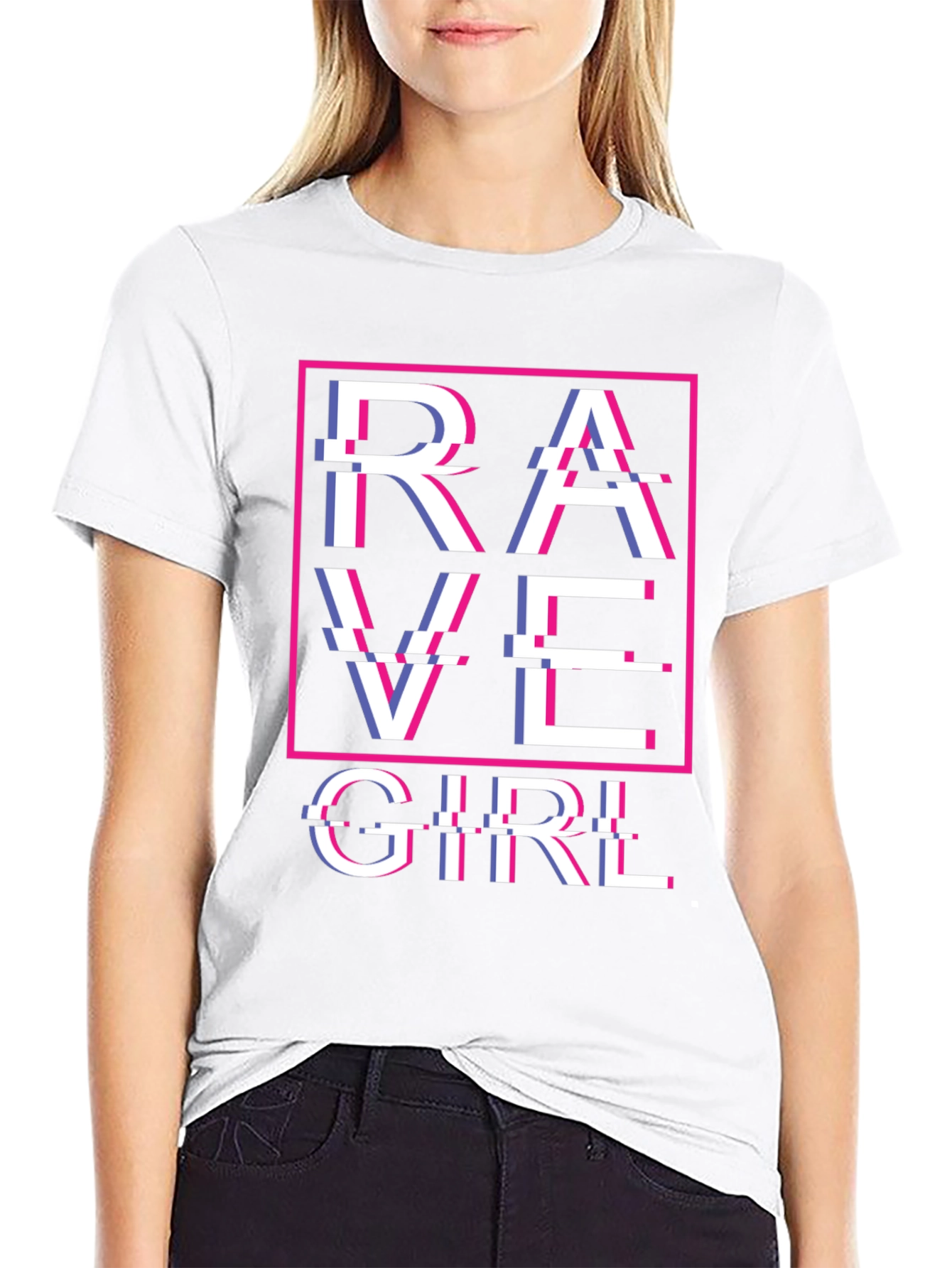 Rave Girl Glitch Graphic T-Shirt - EDM Festival Apparel