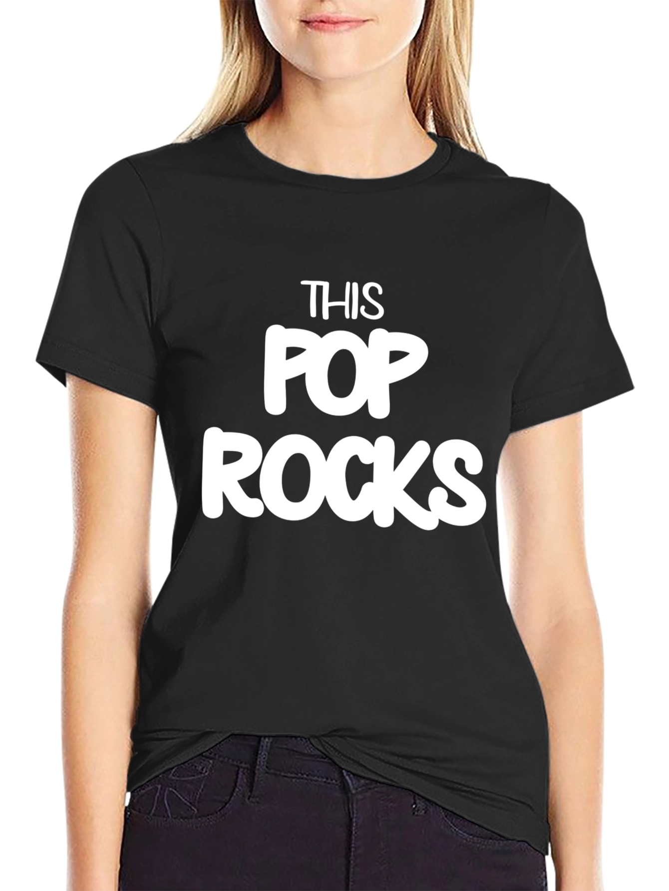 This Pop Rocks Graphic Tee - Black Cotton T-Shirt