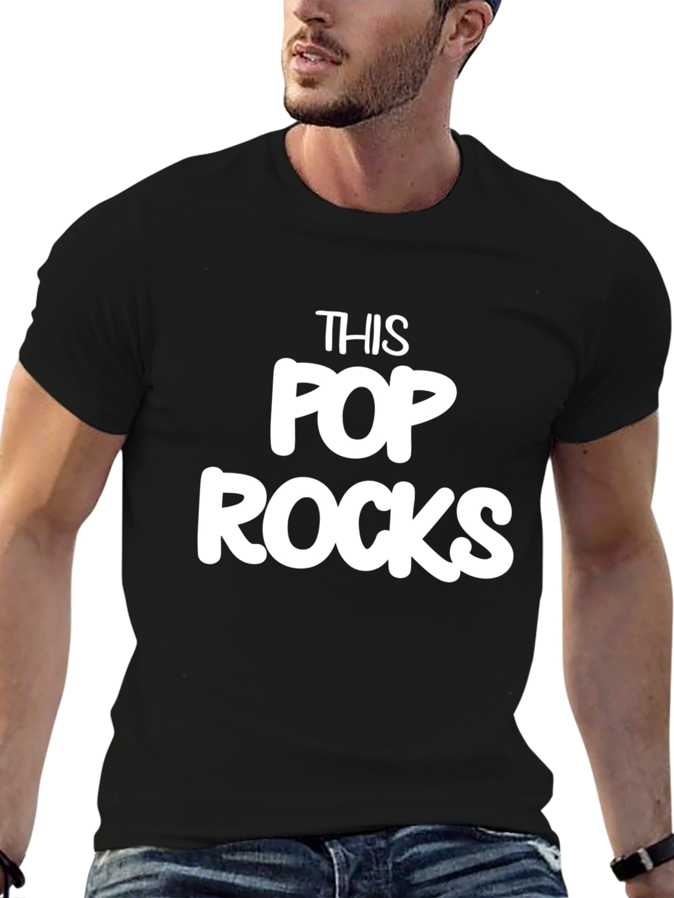 This Pop Rocks Graphic Tee - Black Cotton T-Shirt