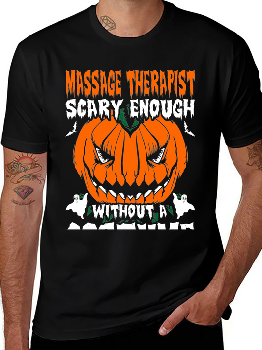 Massage Therapist Scary Enough Halloween T-Shirt