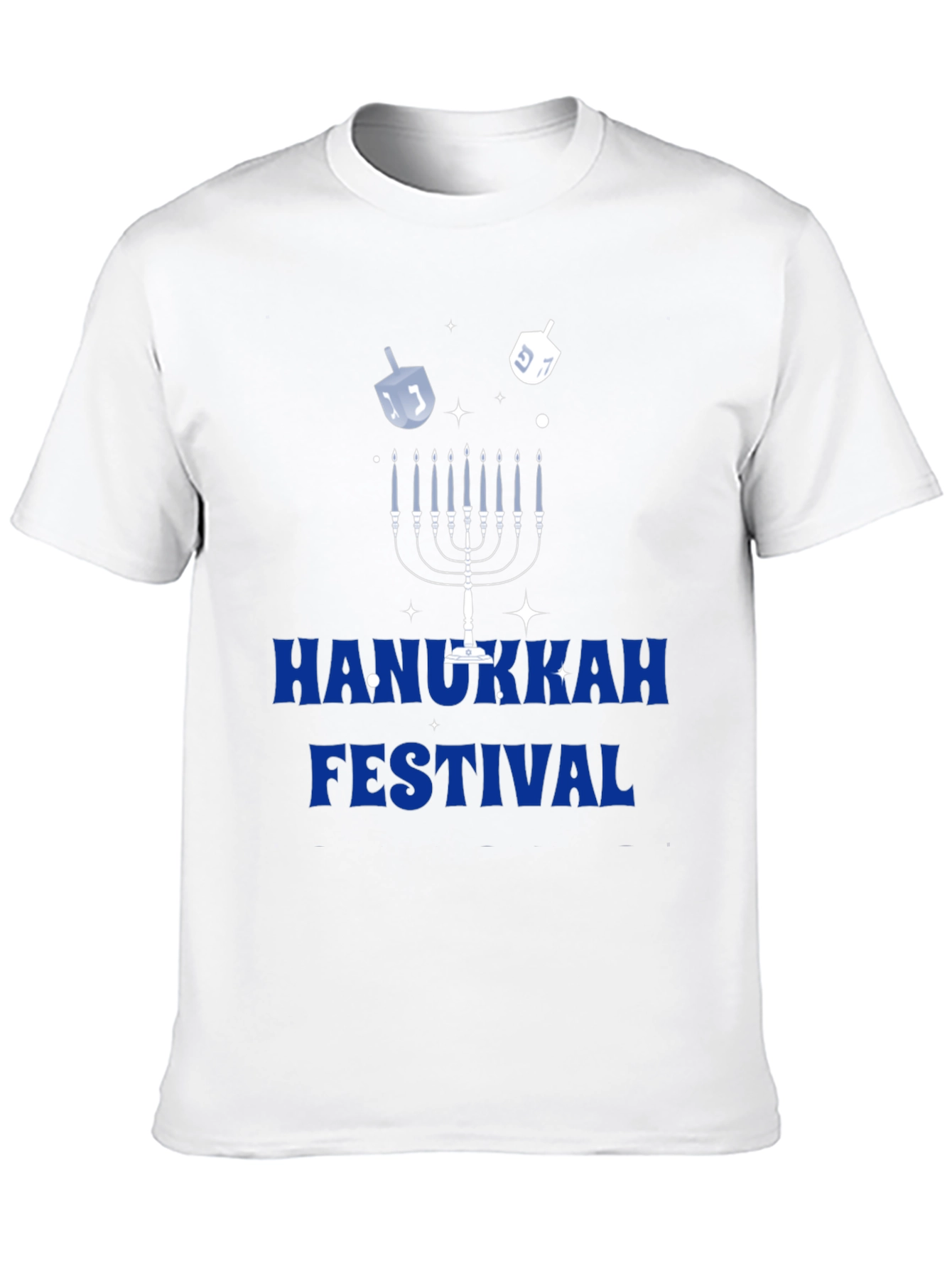 Hanukkah Festival Graphic Tee - Mens Black Cotton T-Shirt
