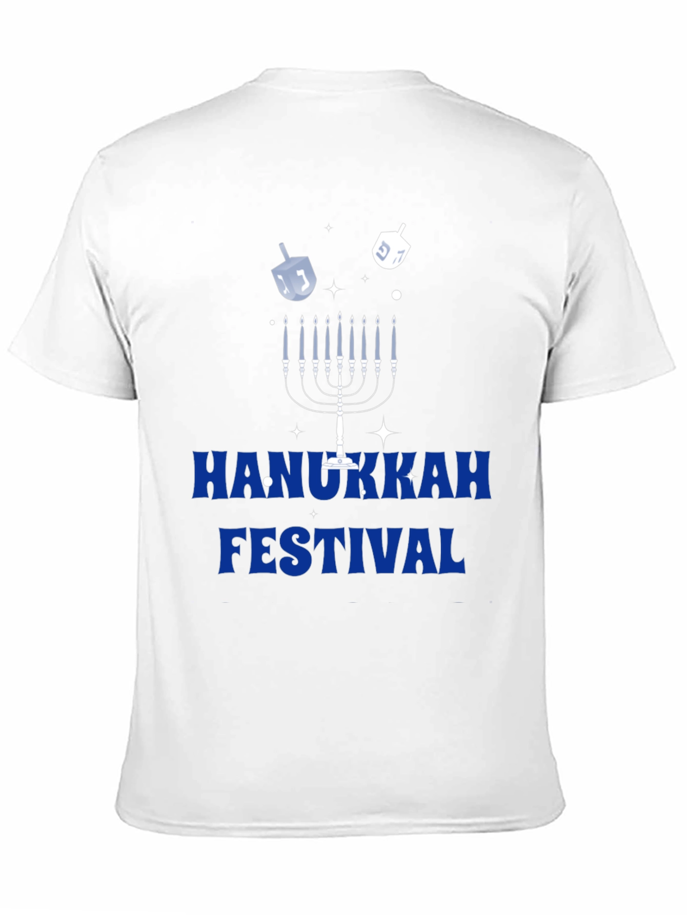 Hanukkah Festival Graphic Tee - Mens Black Cotton T-Shirt