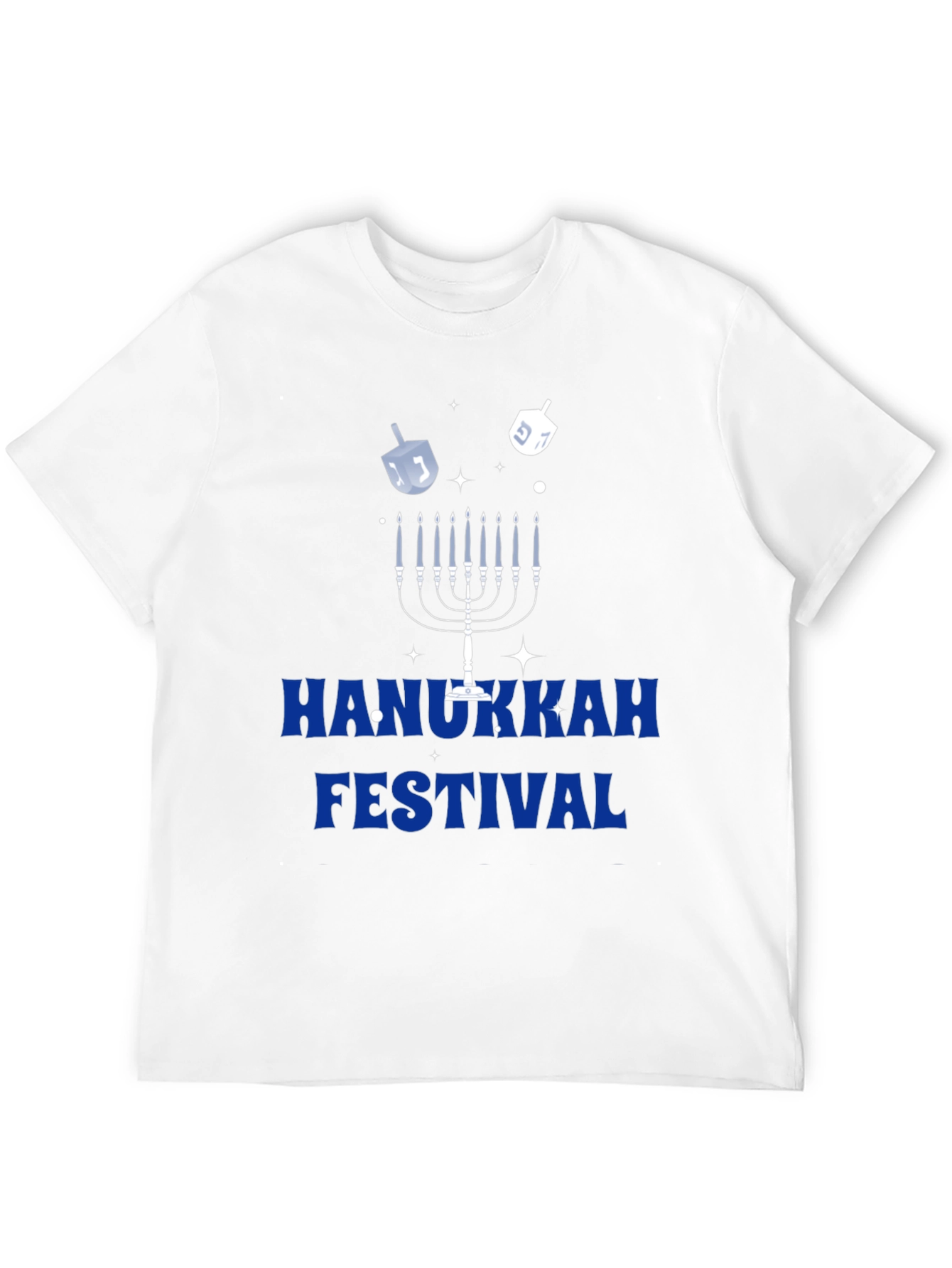 Hanukkah Festival Graphic Tee - Mens Black Cotton T-Shirt