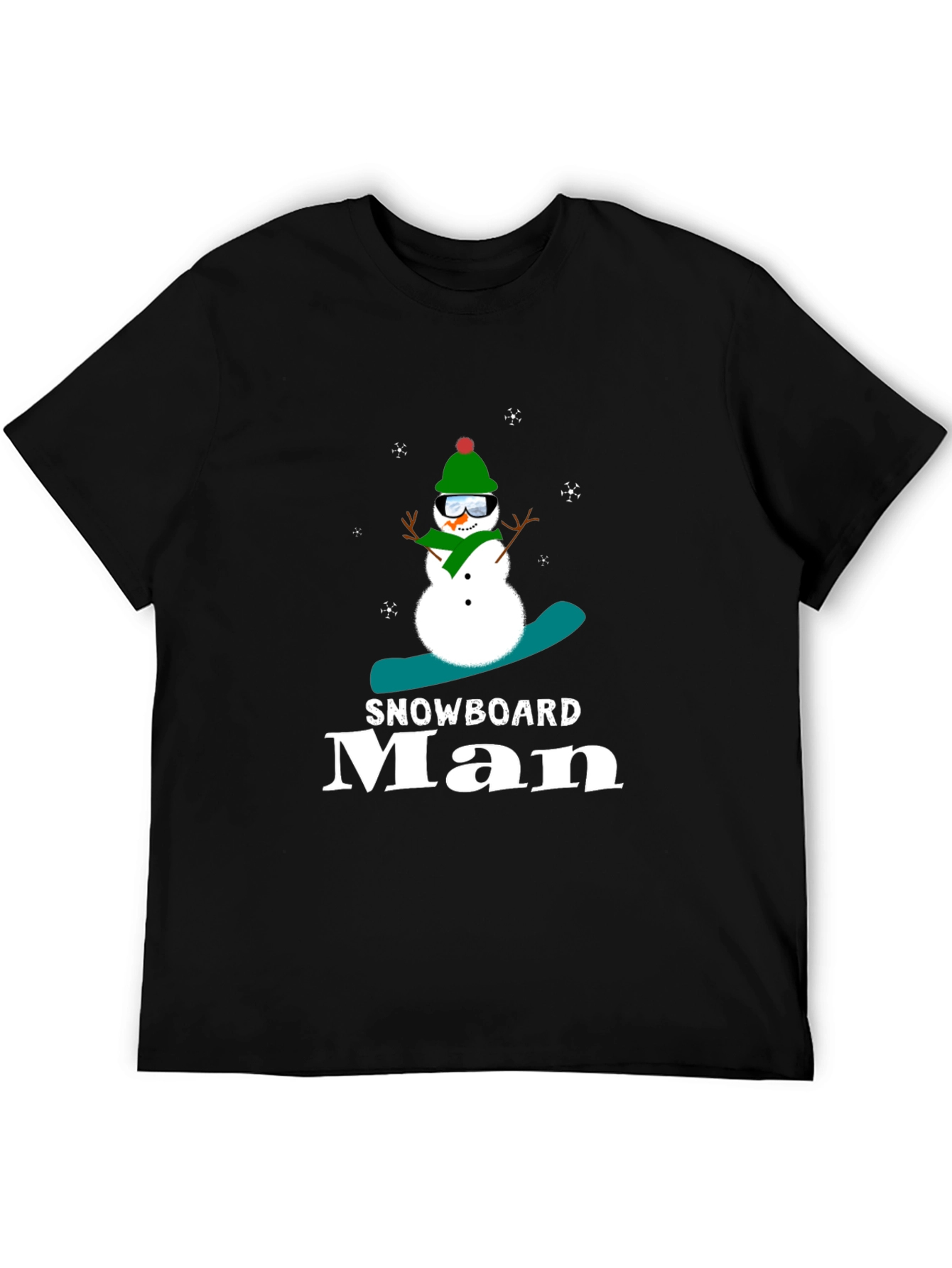 Snowboard Man Black T-Shirt