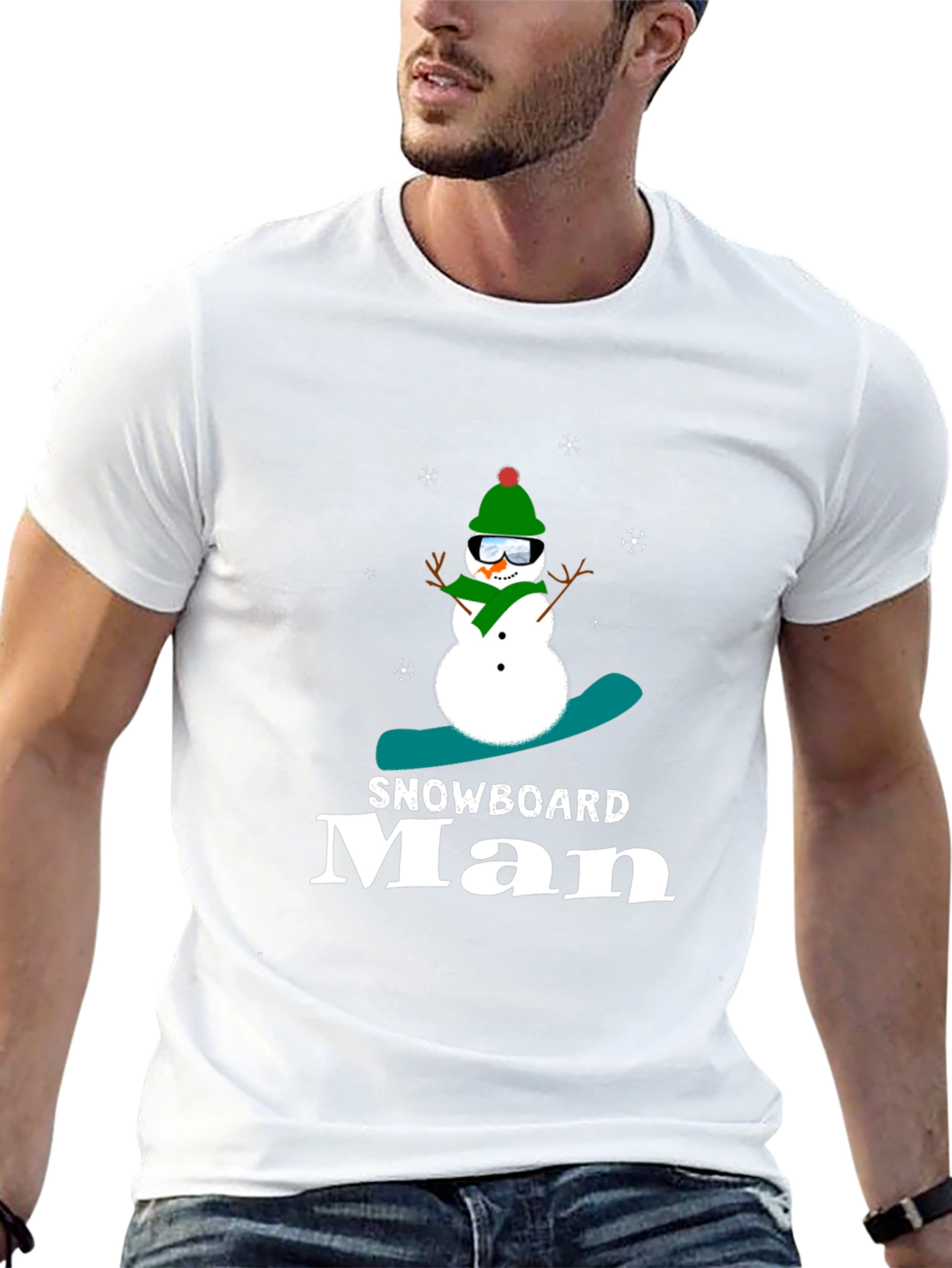 Snowboard Man Black T-Shirt