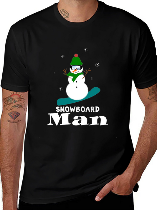 Snowboard Man Black T-Shirt
