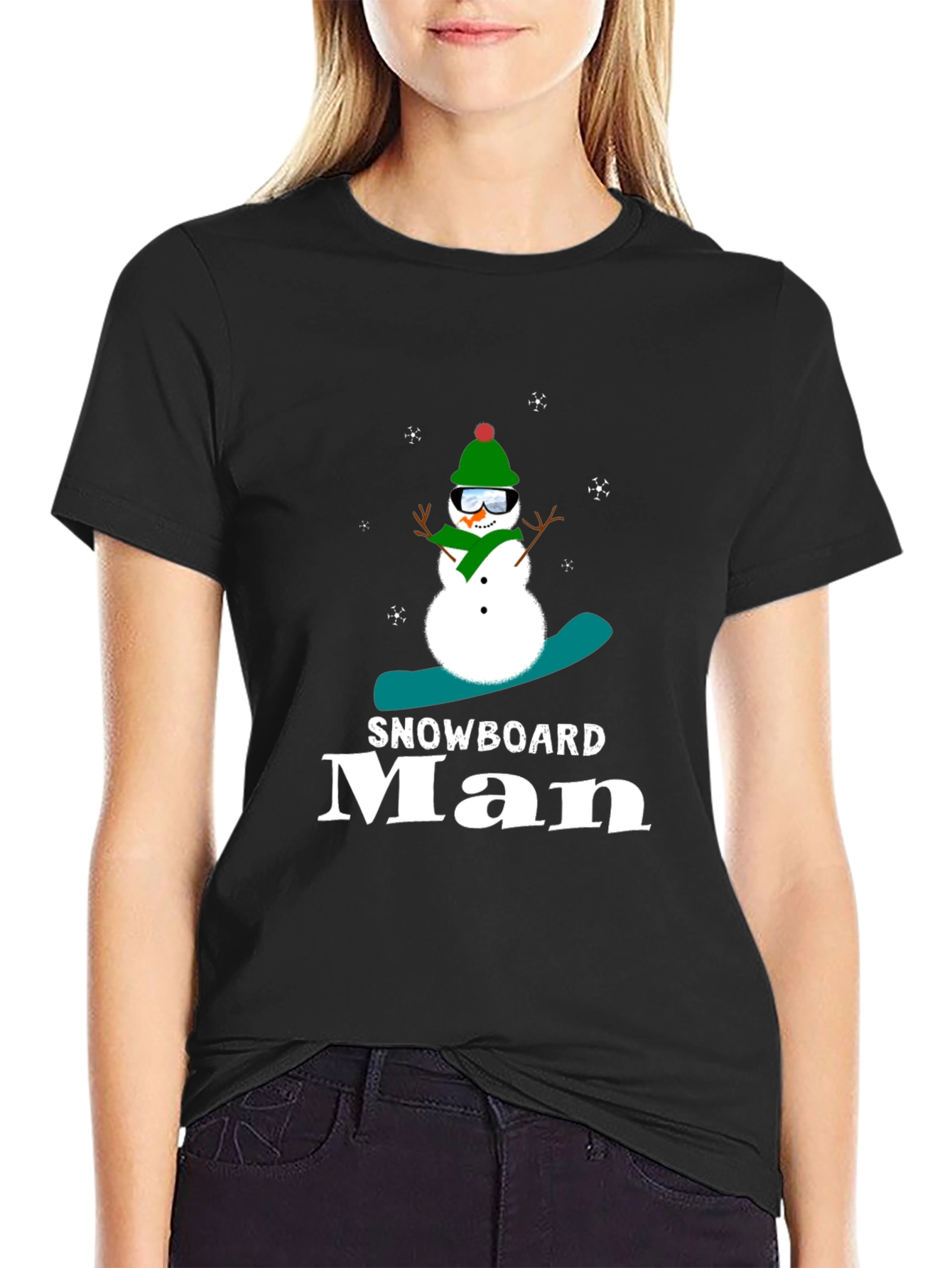 Snowboard Man Black T-Shirt