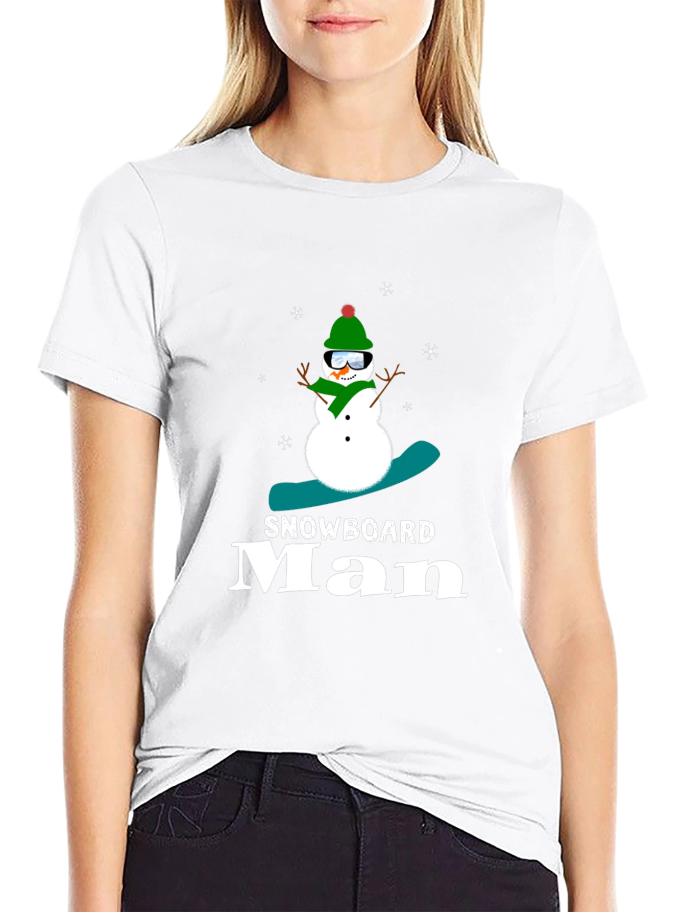 Snowboard Man Black T-Shirt