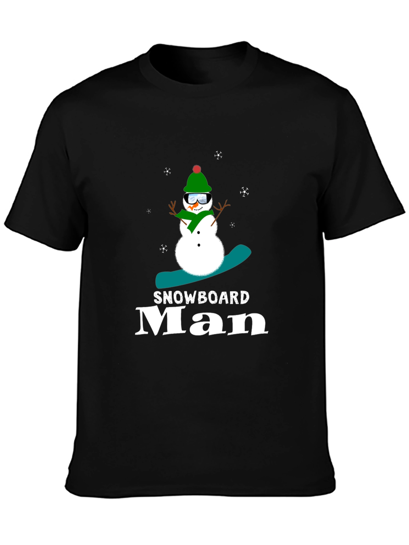 Snowboard Man Black T-Shirt