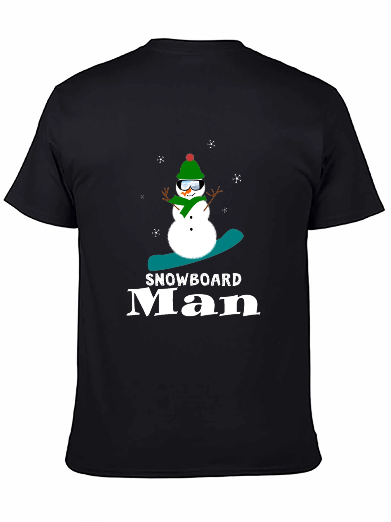 Snowboard Man Black T-Shirt