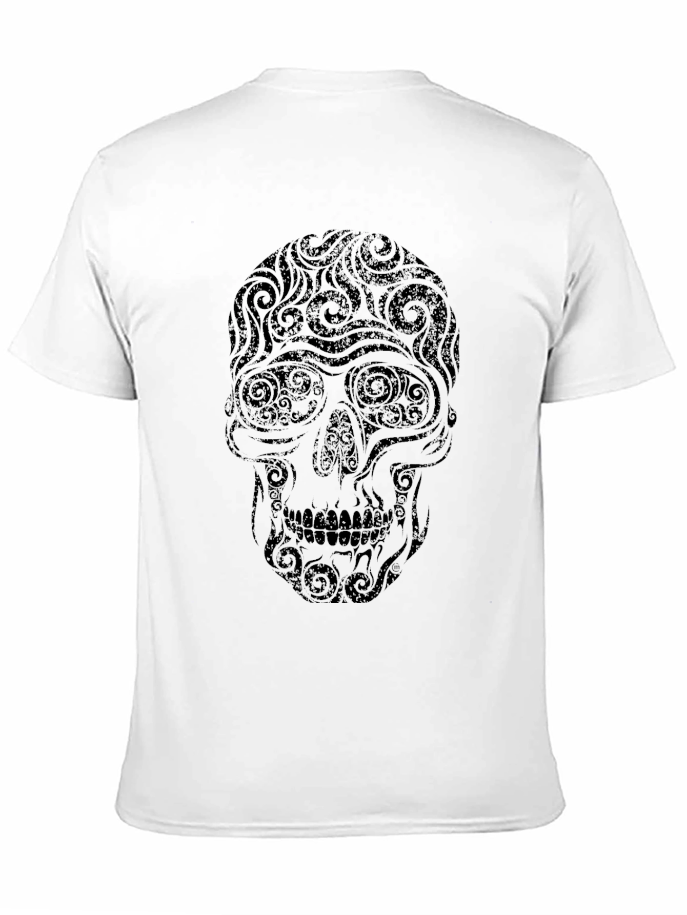 Swirl Skull Graphic Tee - Mens Black T-Shirt