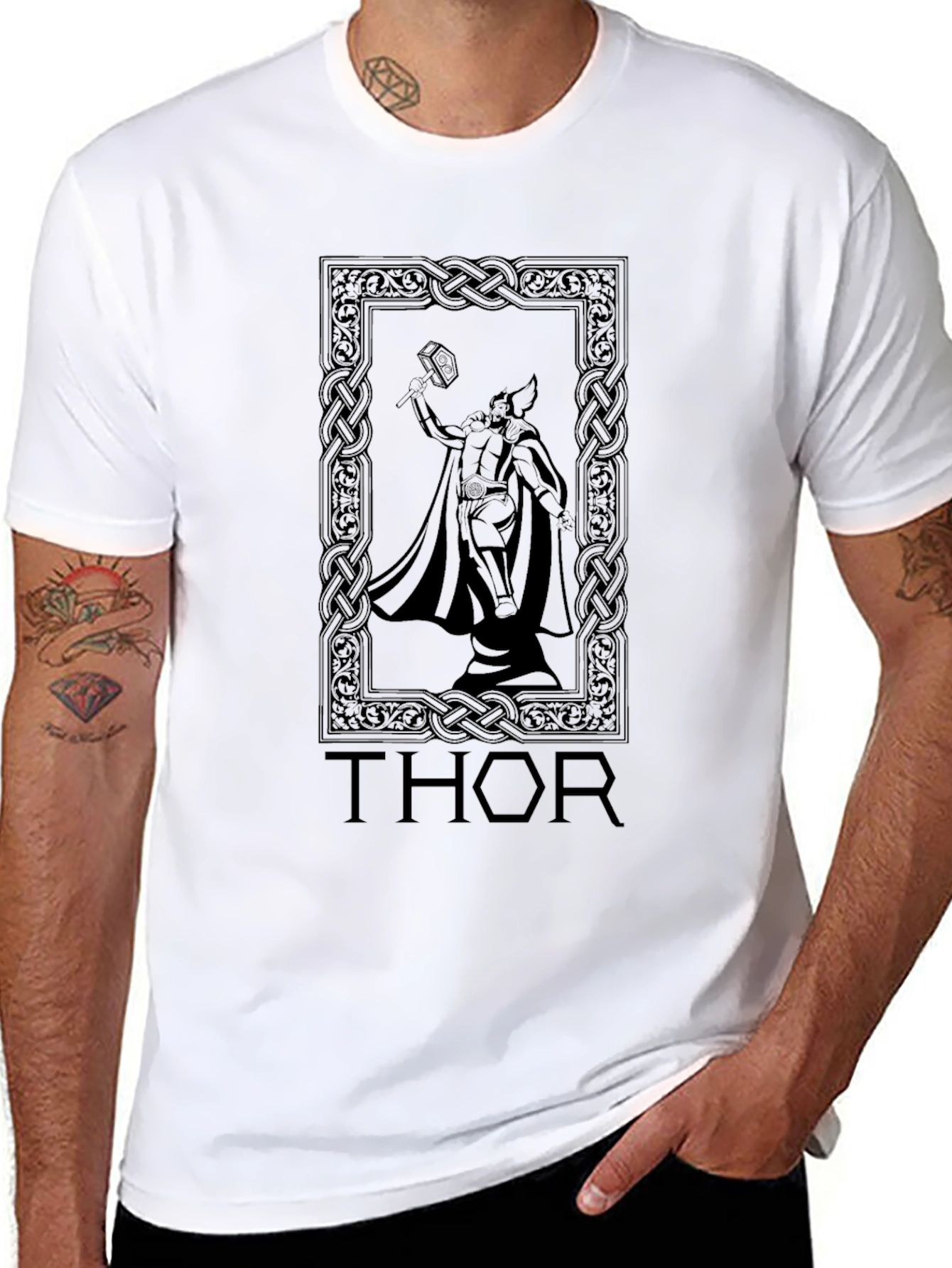 Thor Celtic Design Black T-Shirt