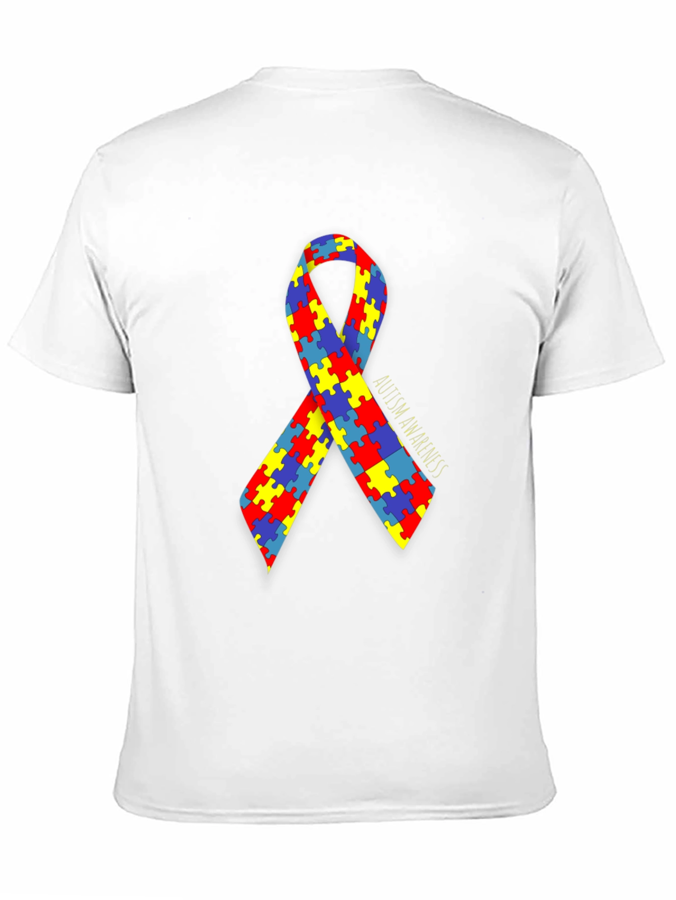 Autism Awareness Puzzle Ribbon T-Shirt - Black