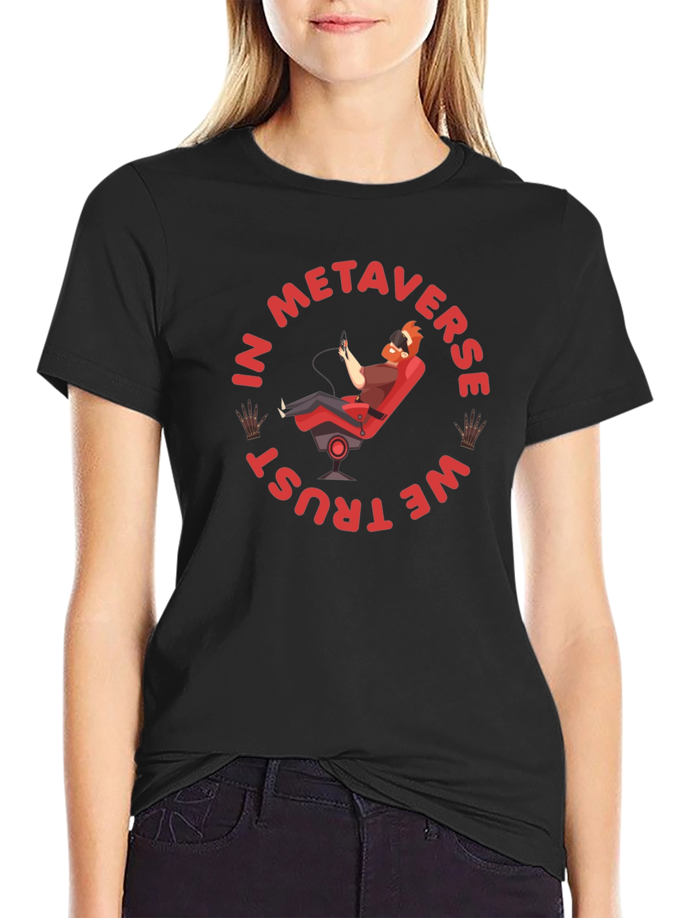 Metaverse Trust Graphic T-Shirt - Black
