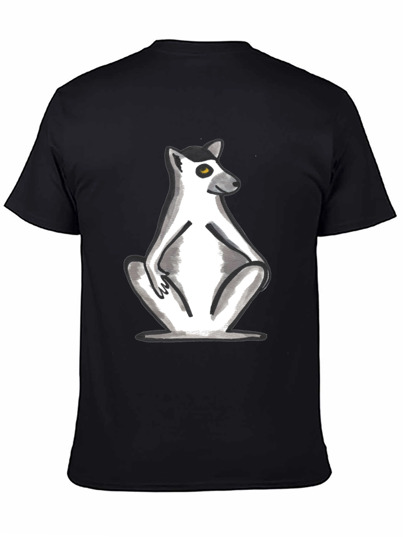 Lemur Graphic Tee - Stylish Black Cotton T-Shirt