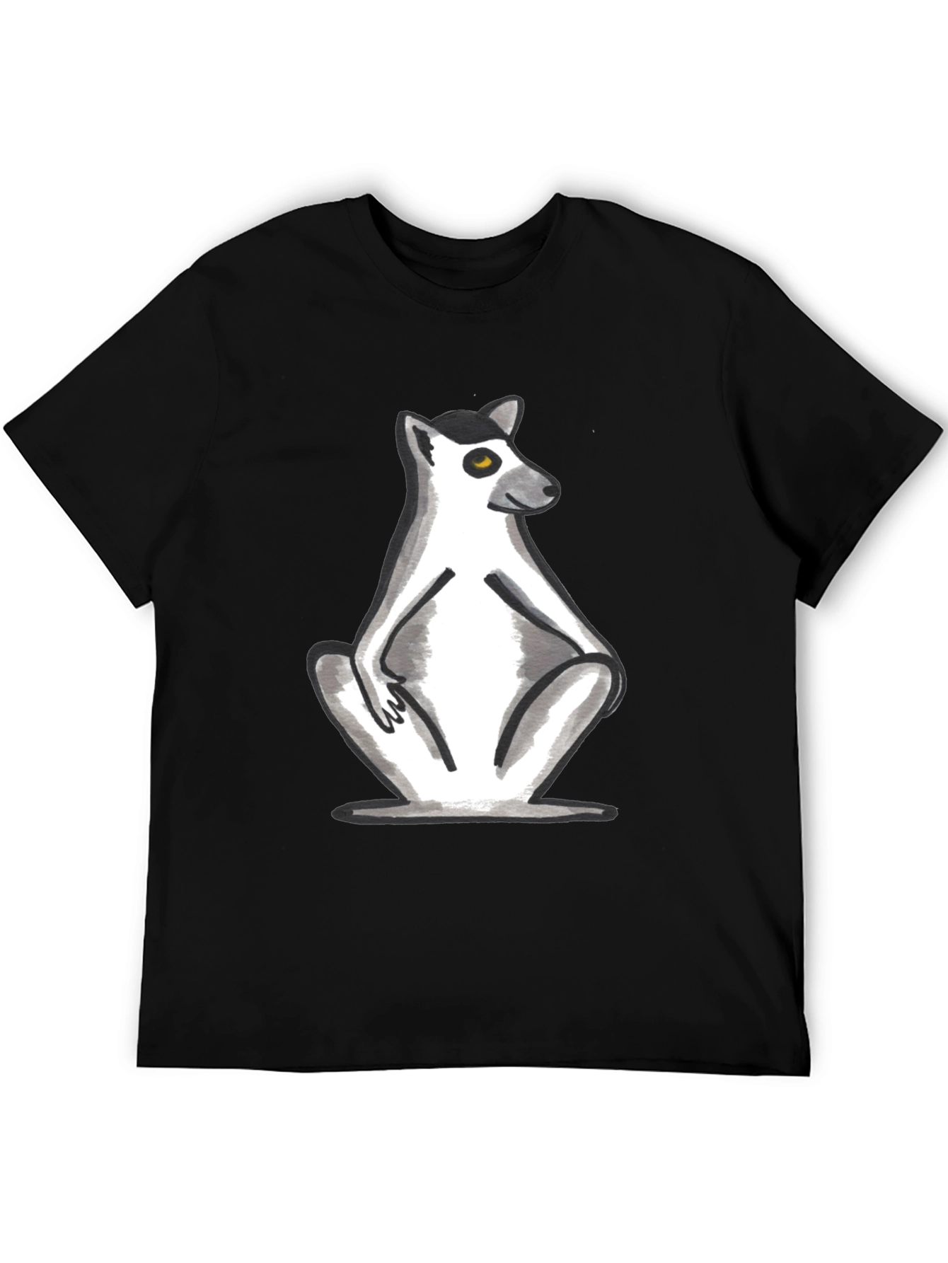 Lemur Graphic Tee - Stylish Black Cotton T-Shirt
