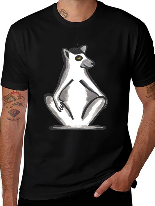 Lemur Graphic Tee - Stylish Black Cotton T-Shirt