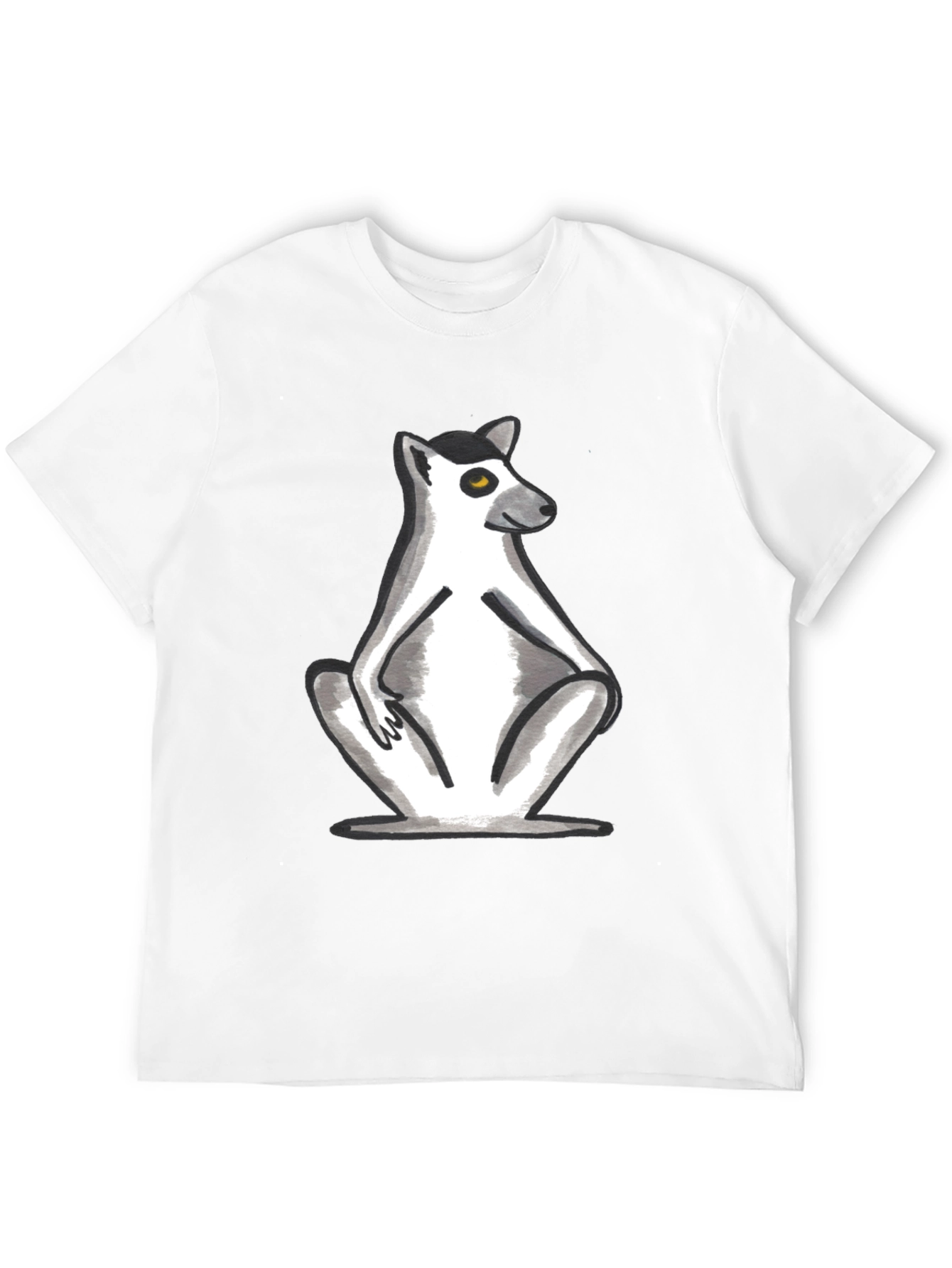 Lemur Graphic Tee - Stylish Black Cotton T-Shirt