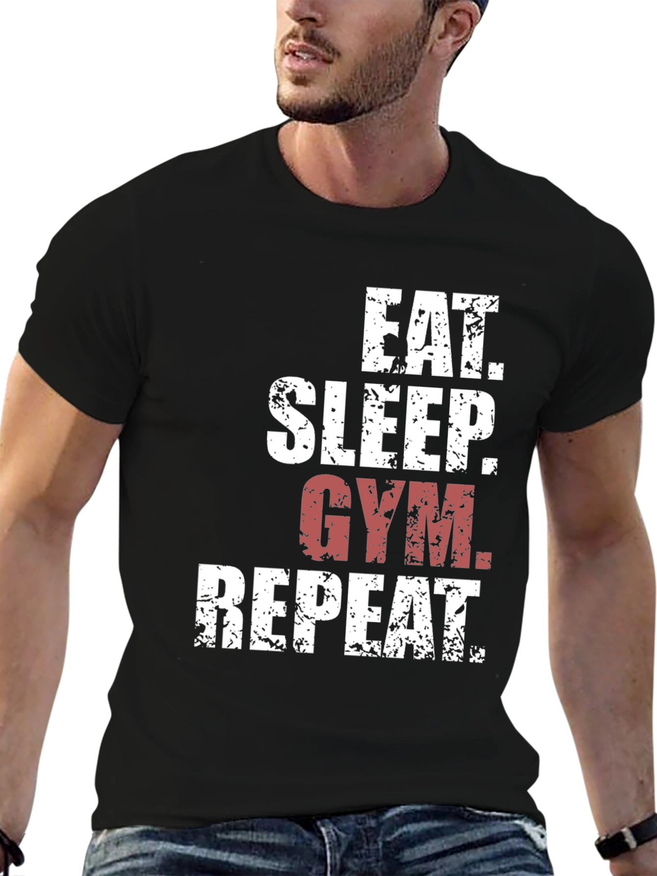 Eat Sleep Gym Repeat Mens Graphic T-Shirt
