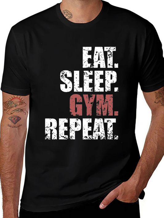 Eat Sleep Gym Repeat Mens Graphic T-Shirt