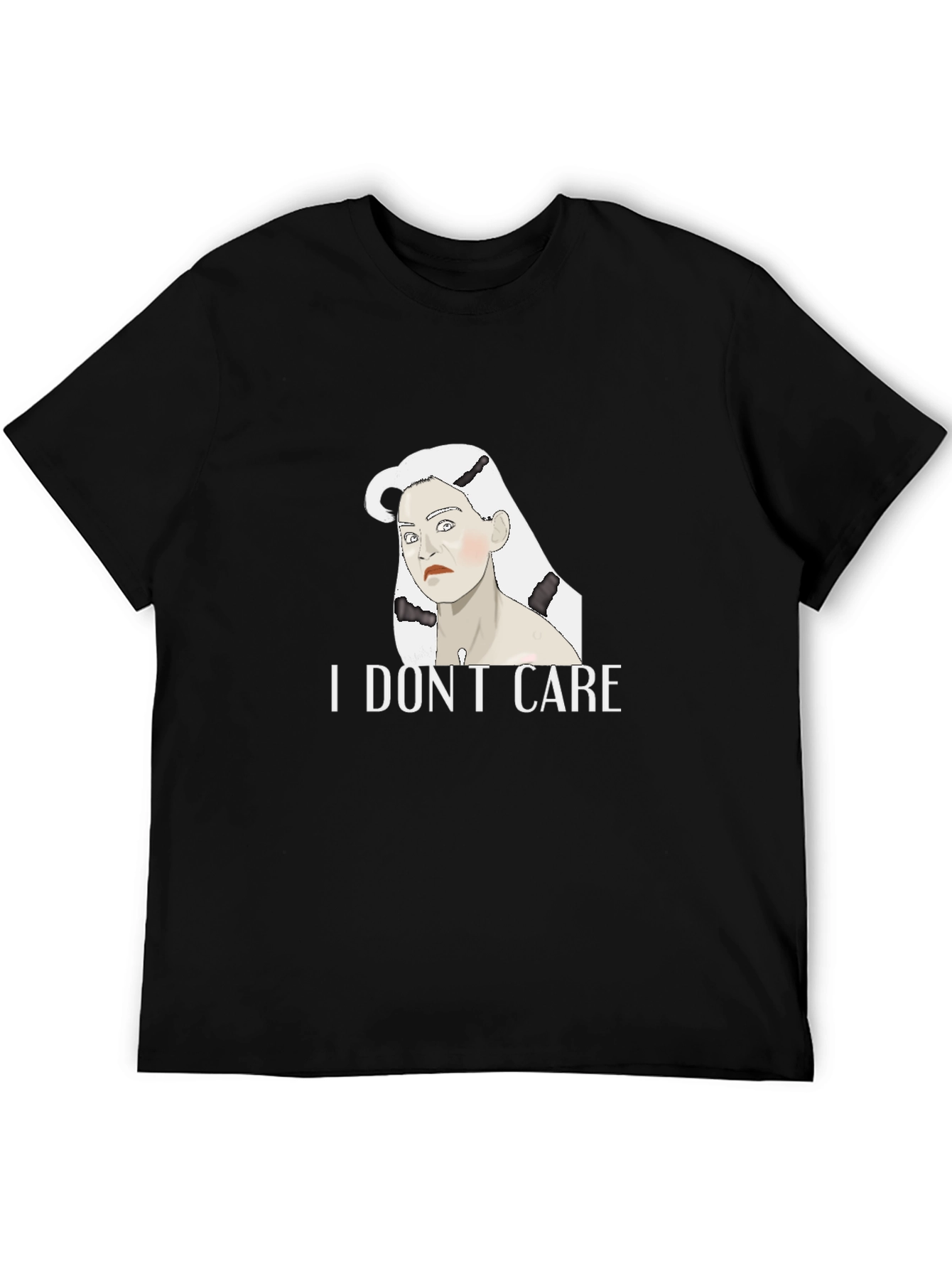 I Dont Care Graphic Tee - Unisex Black T-Shirt